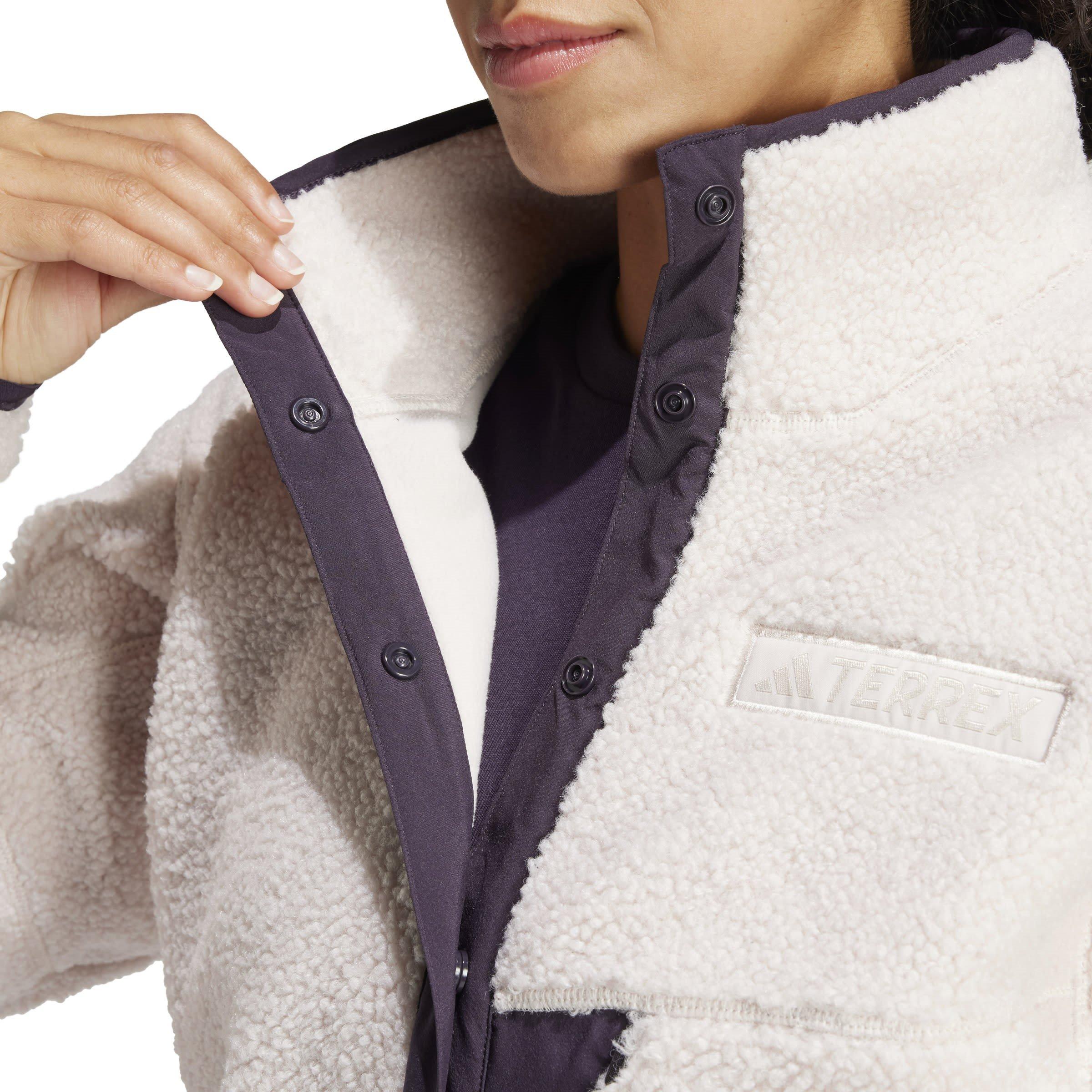 Putty Mauve - adidas - Terrex Xploric High Pile Fleece Pullover Sweatshirt Womens - 6