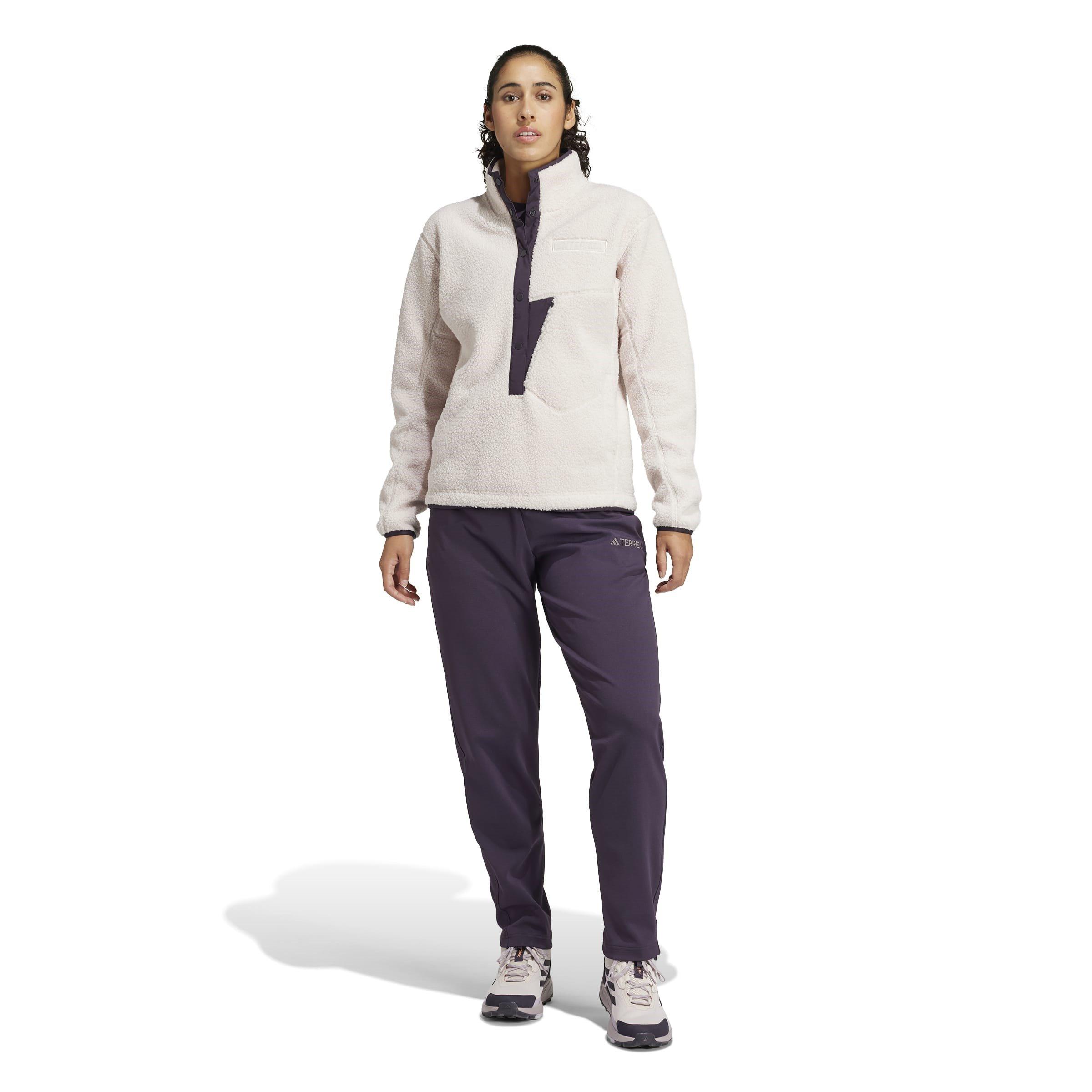 Putty Mauve - adidas - Terrex Xploric High Pile Fleece Pullover Sweatshirt Womens - 7