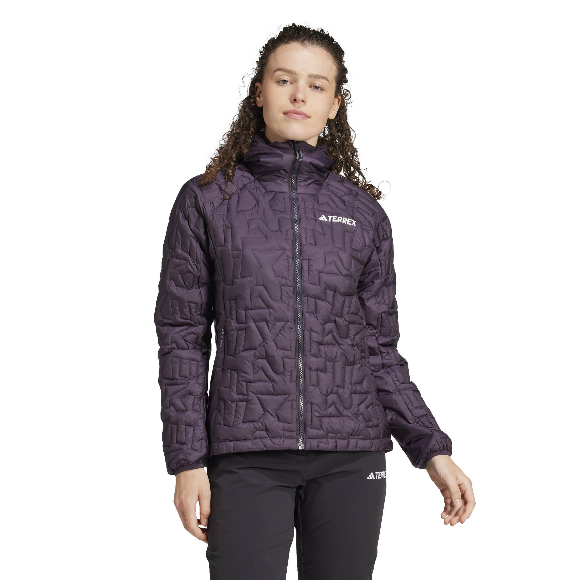 Aurora Black - adidas - Women's Terrex Xperior PrimaLoft Insulated Hooded Long Sleeve Waterproof Jacket - 2