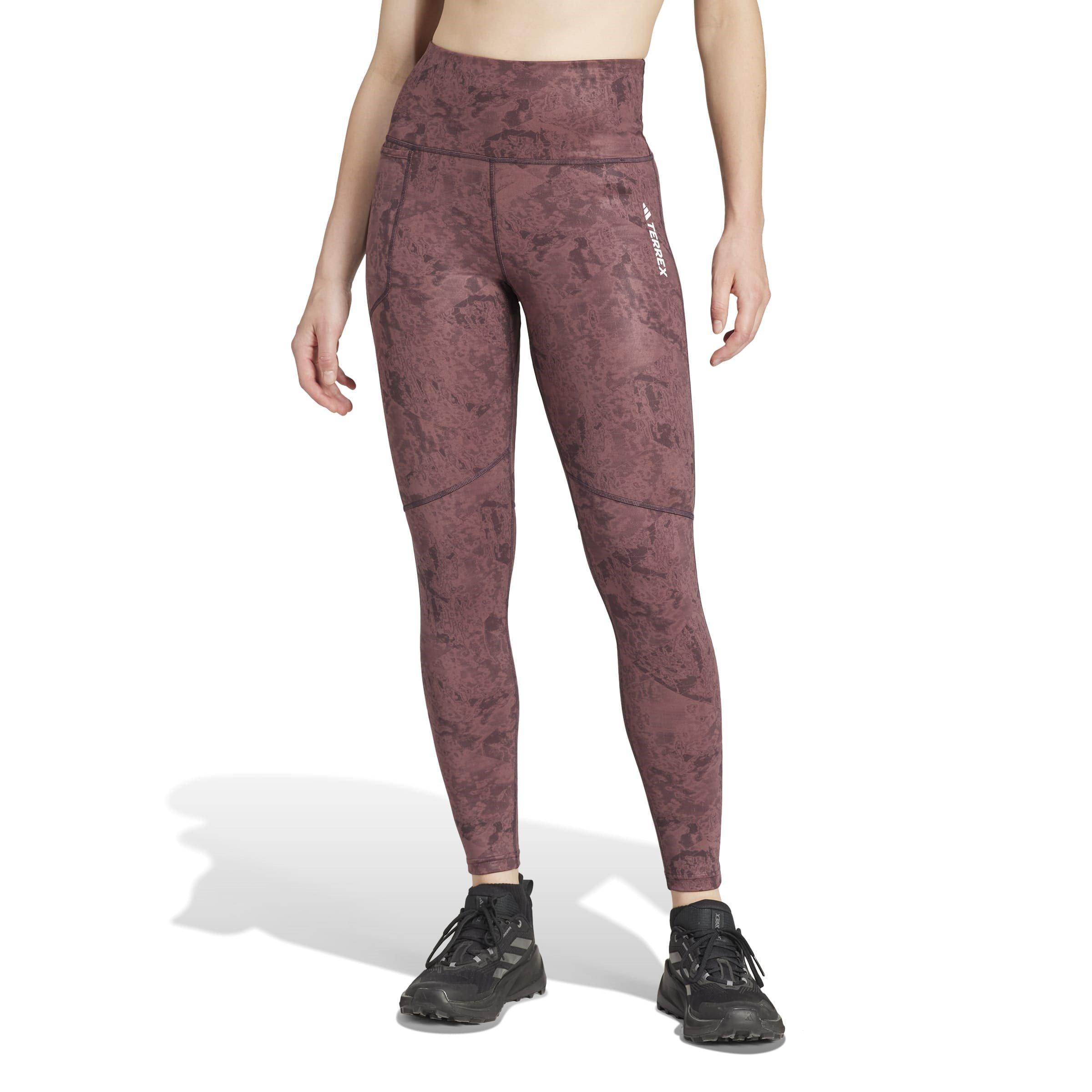 Quiet Crimson - adidas - Terrex All-over Print Leggings Womens - 2