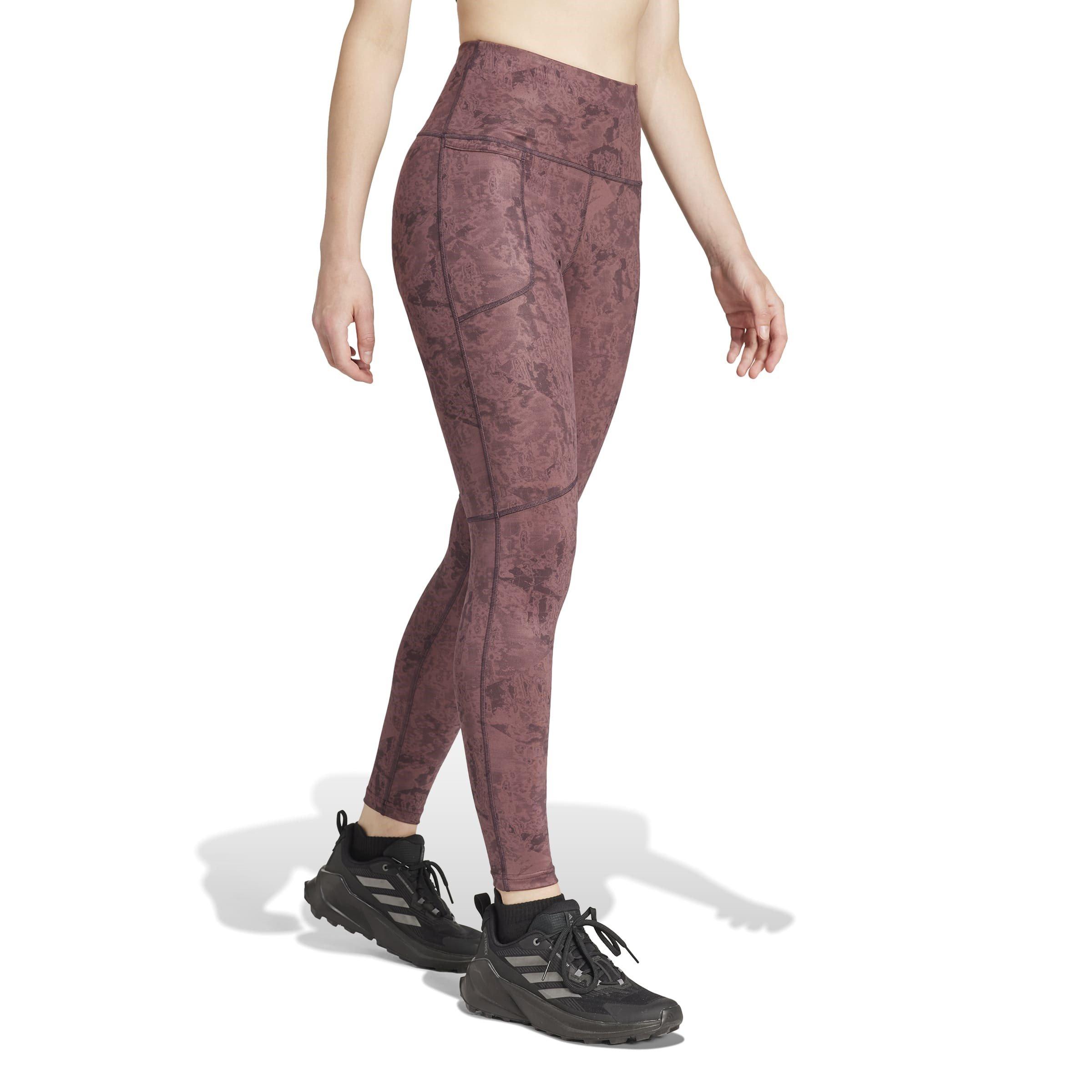 Quiet Crimson - adidas - Terrex All-over Print Leggings Womens - 3