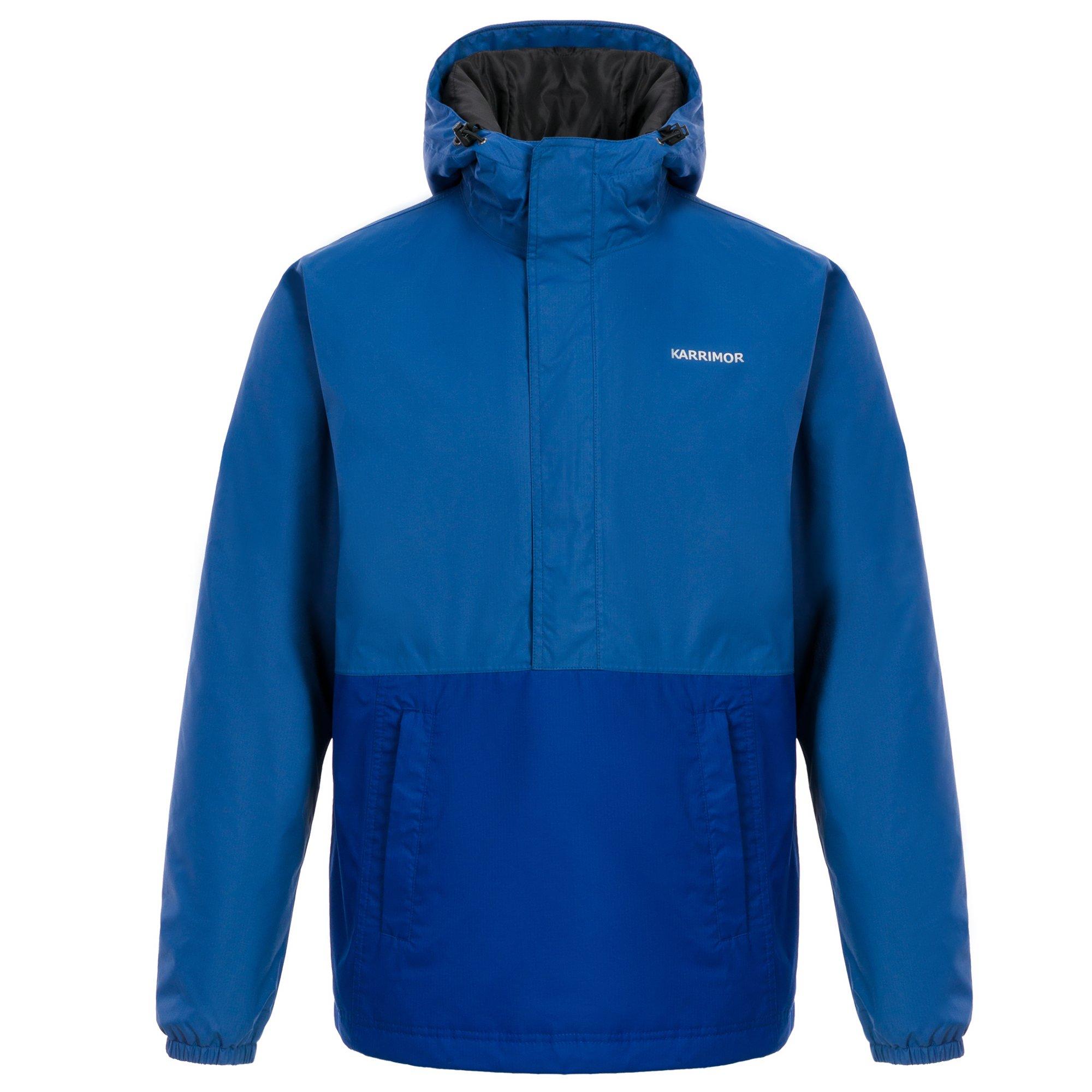 Blue/Royal - Karrimor - Men's Half Zip Windproof Hooded Long Sleeve Softshell Jacket - 1