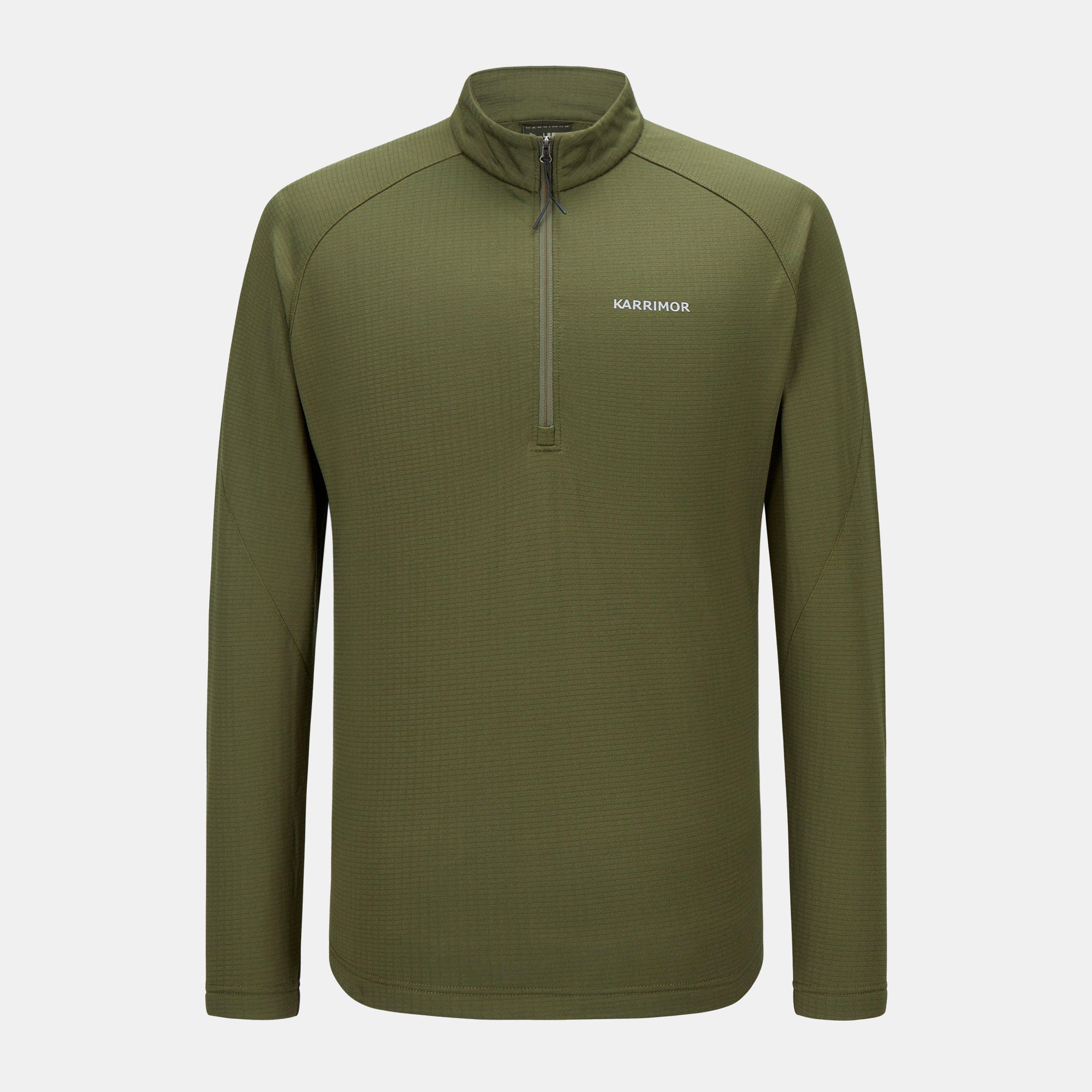 Olive - Karrimor - Grid Fleece 1/2 Zip Mens - 1