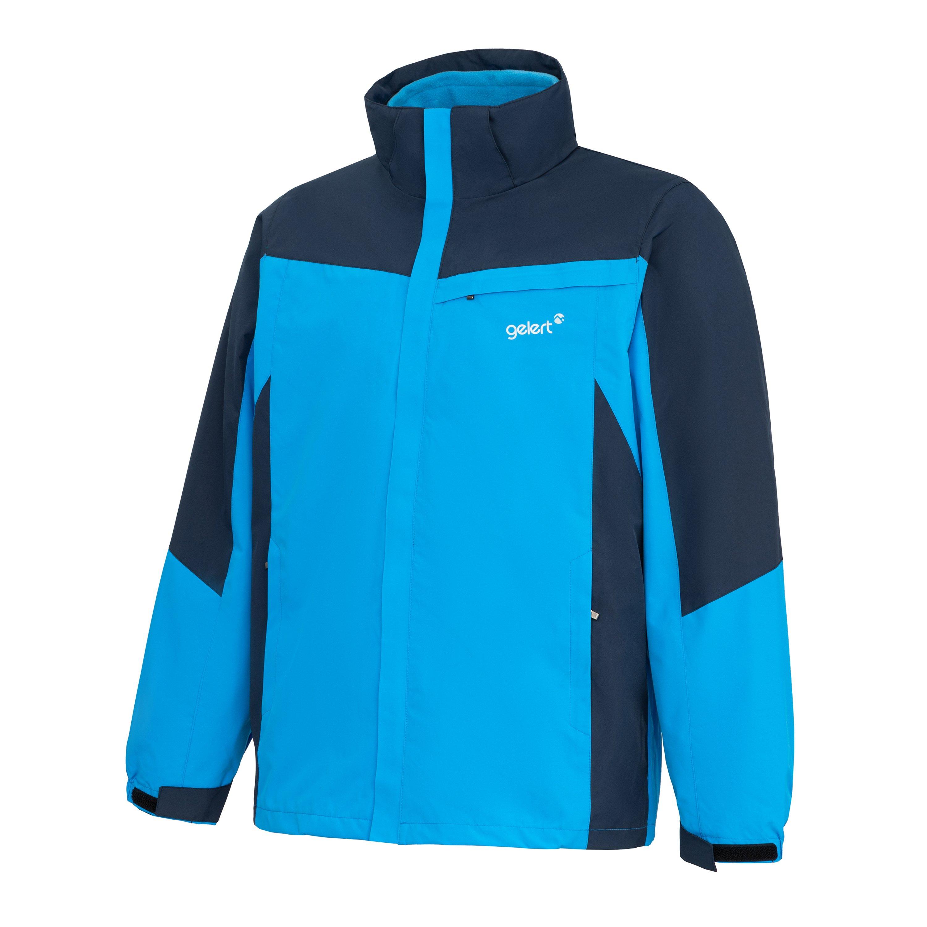 Azul cielo/marino - Gelert - Men's 3-in-1 Waterproof Windproof Detachable Hood Long Sleeve Jacket - 3