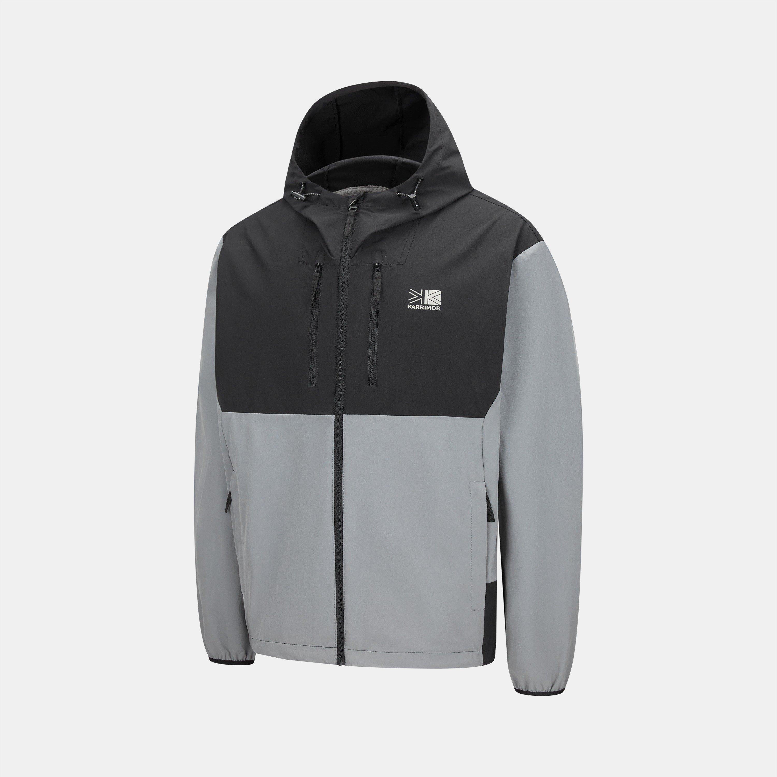 Grey/Black - Karrimor - Mens Base Camp Windproof DWR Long Sleeve Softshell Jacket - 3
