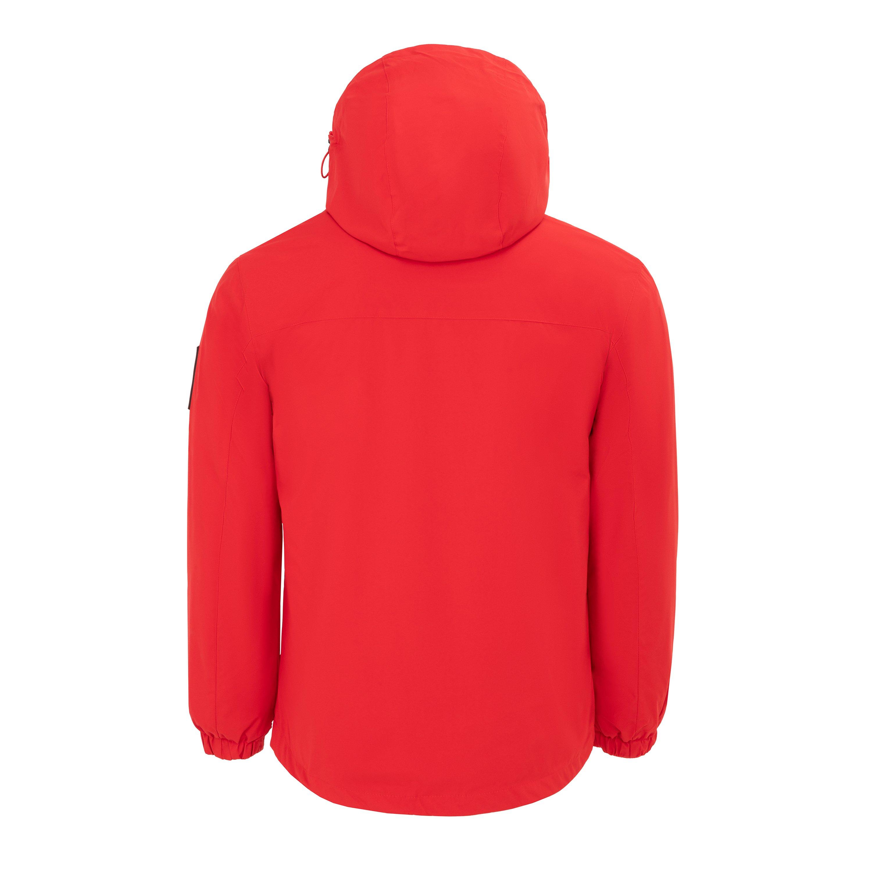 Red - Gelert - Men's 3-in-1 Windproof Fleece Lined Detachable Hood Long Sleeve Jacket - 2