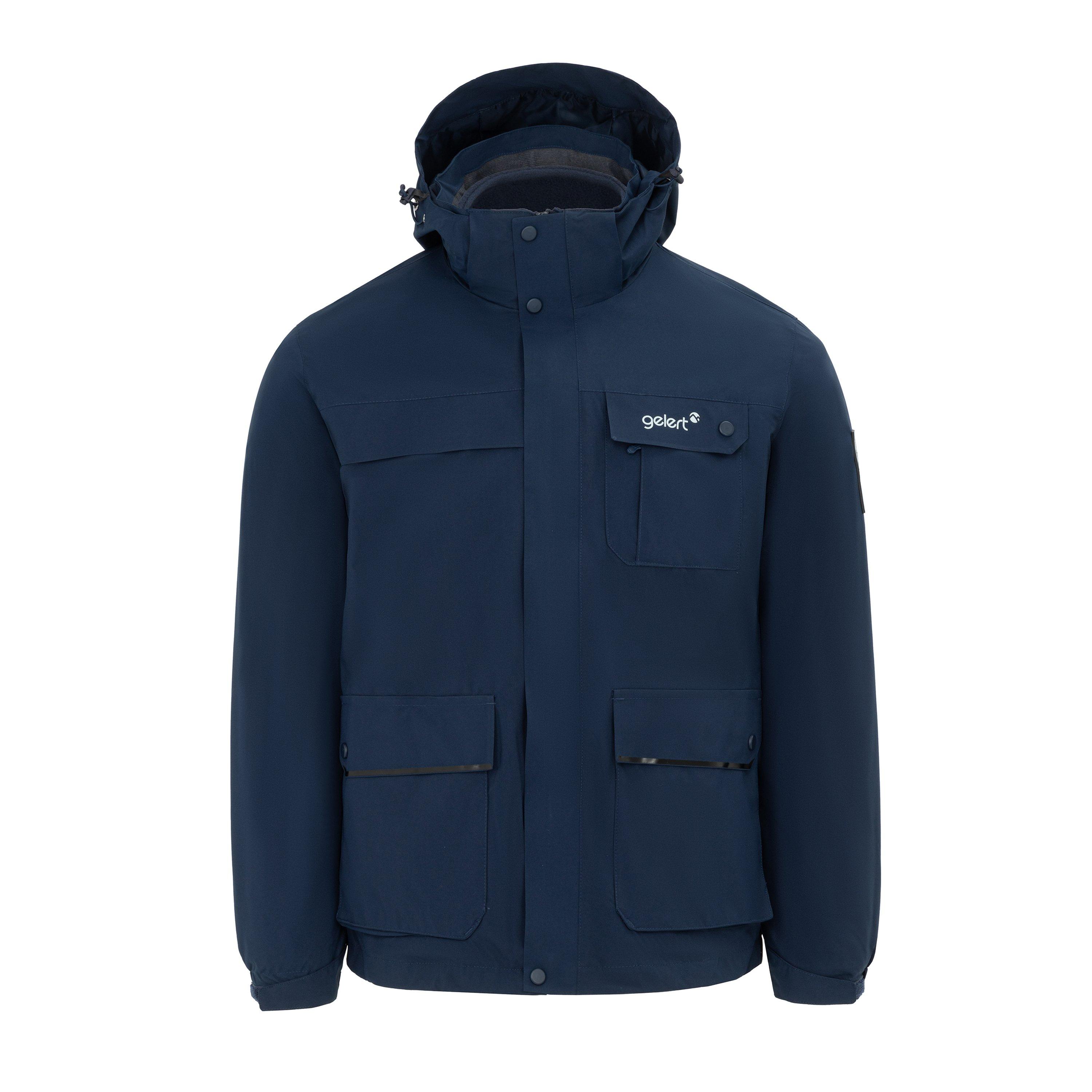 мъжко яке 's 3-in-1 Windproof Fleece Lined Detachable Hood Long Sleeve