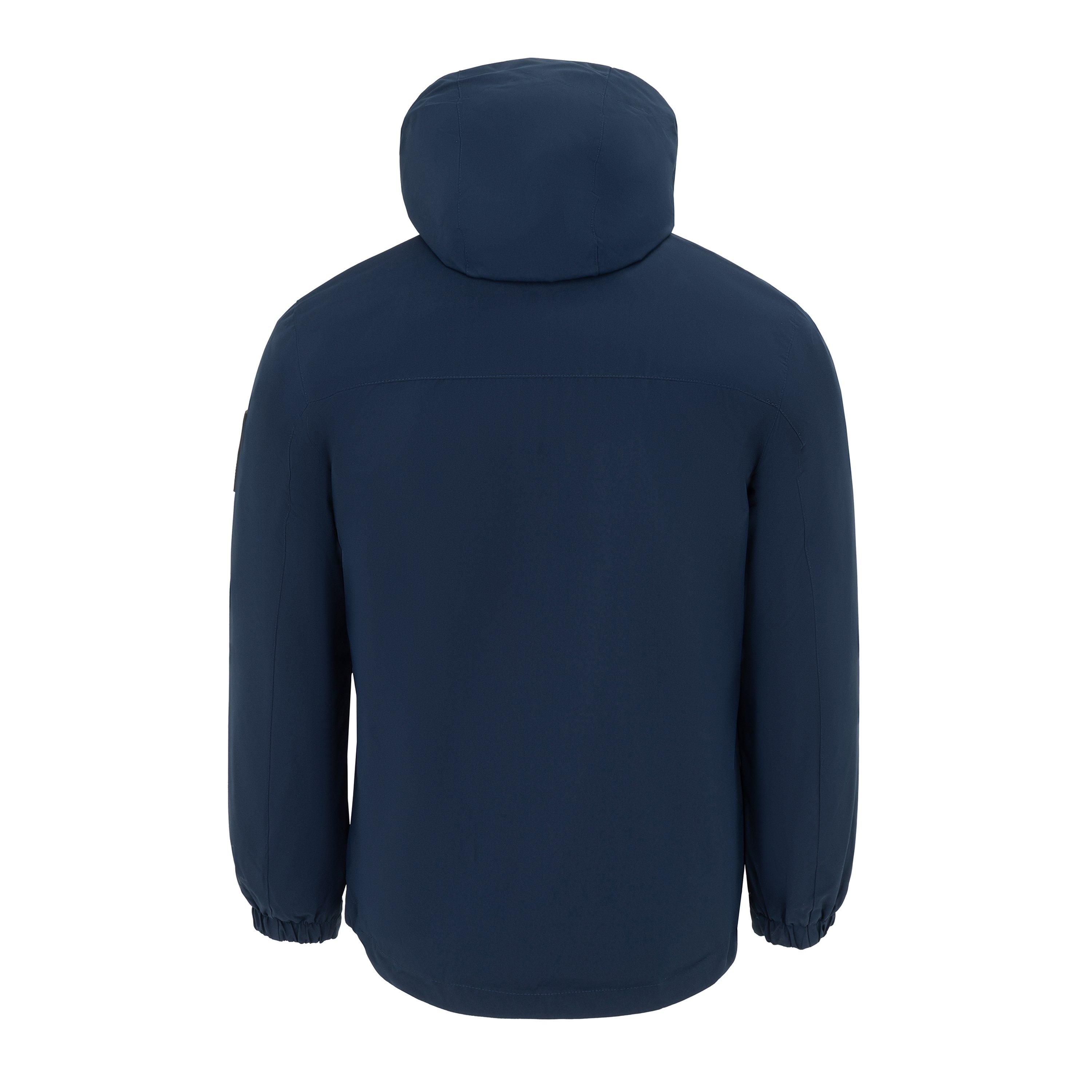 Navy - Gelert - Men's 3-in-1 Windproof Fleece Lined Detachable Hood Long Sleeve Jacket - 2