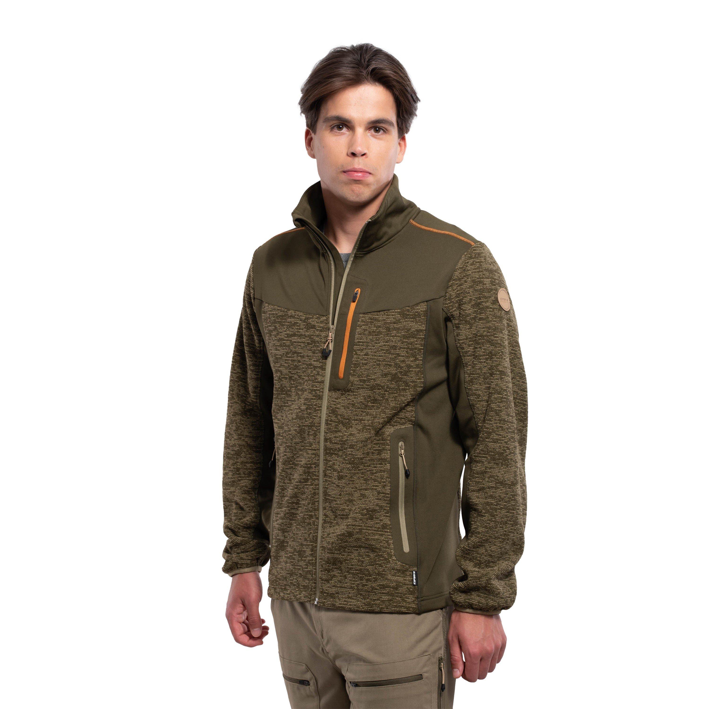 Dark Olive - Icepeak - Montgomery Full-Zip Fleece Fabric - 2