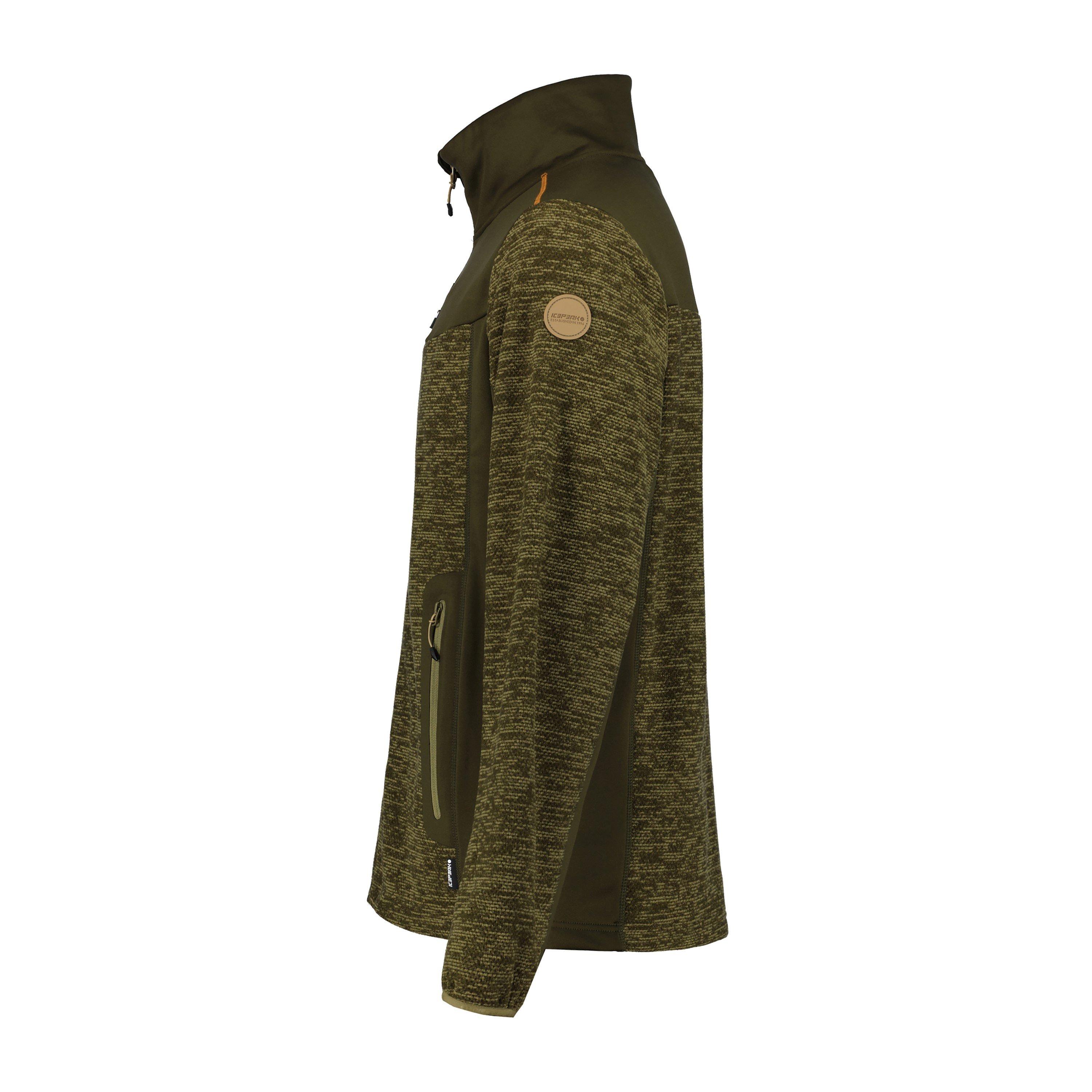 Dark Olive - Icepeak - Montgomery Full-Zip Fleece Fabric - 3