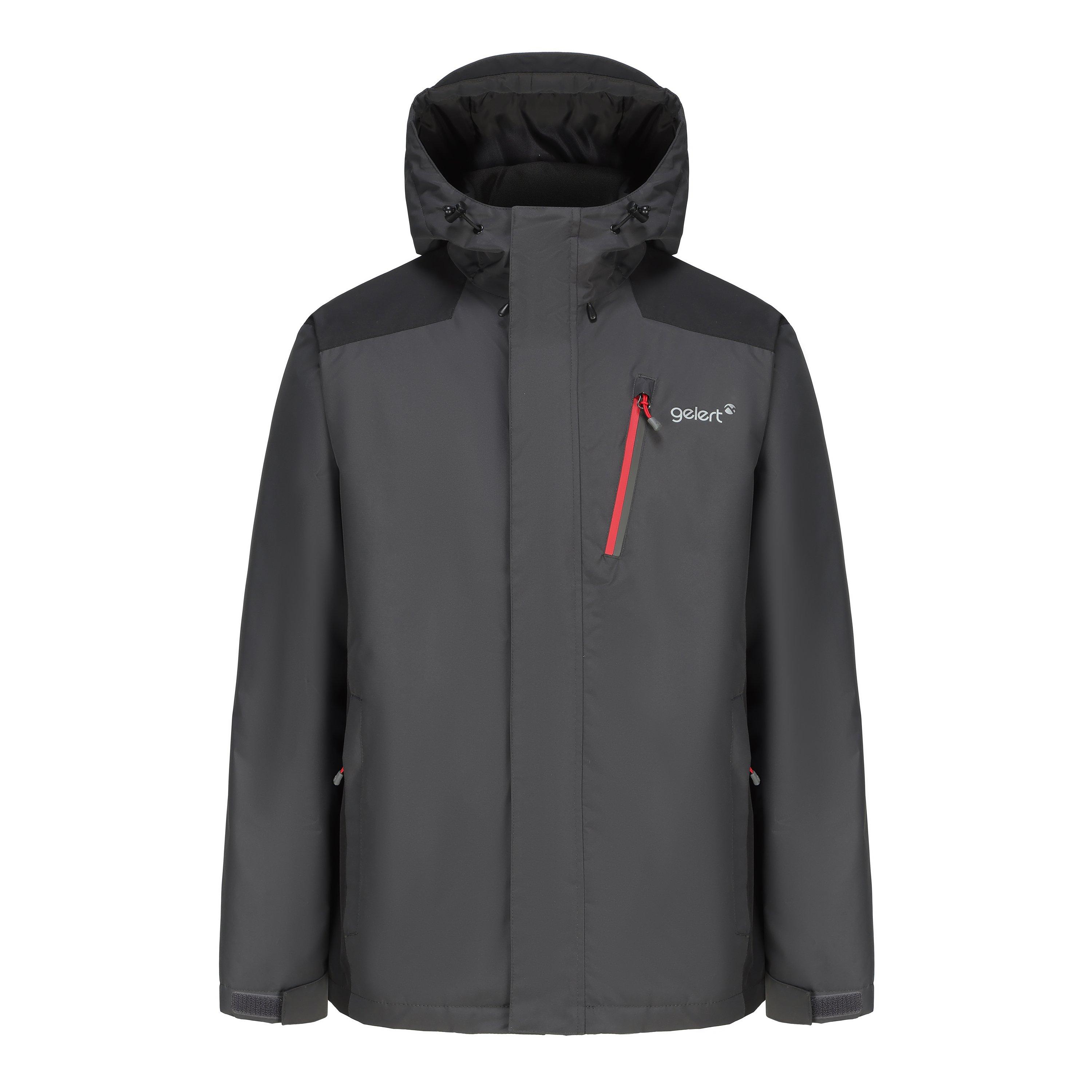 Gelert Men's Horizon Waterproof Hooded Long Sleeve Insulated Puffer Jacket - Charcoal - XL