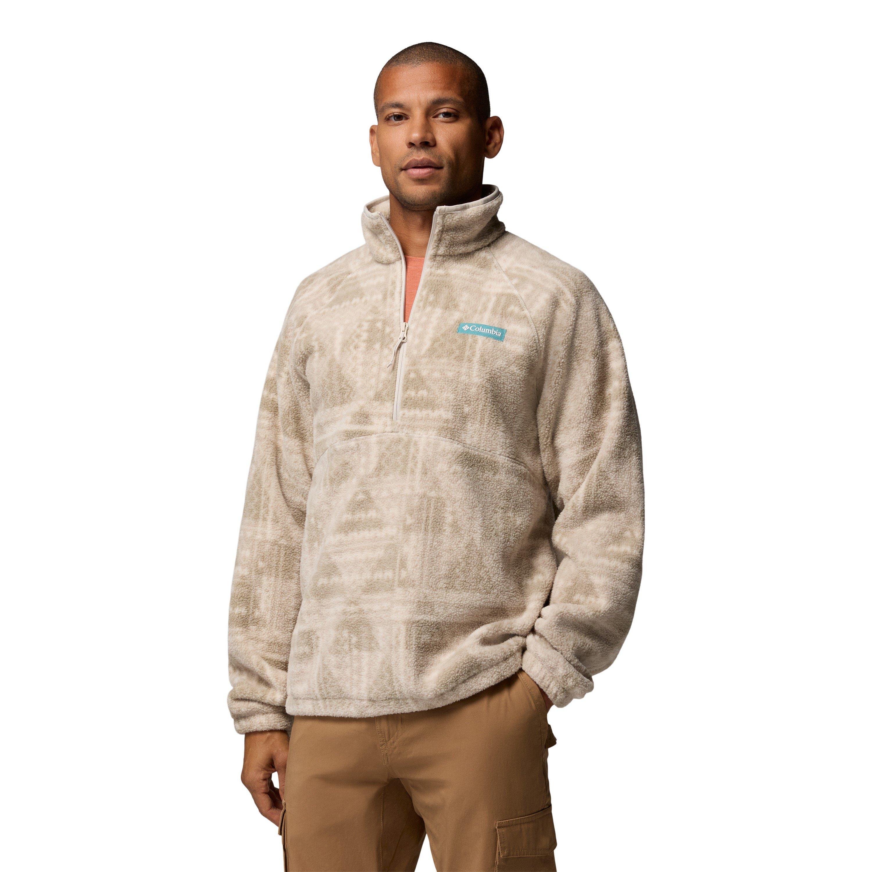 Stone/Geomix - Columbia - Men's Timber Print 1/4-Zip Fleece Top - 1