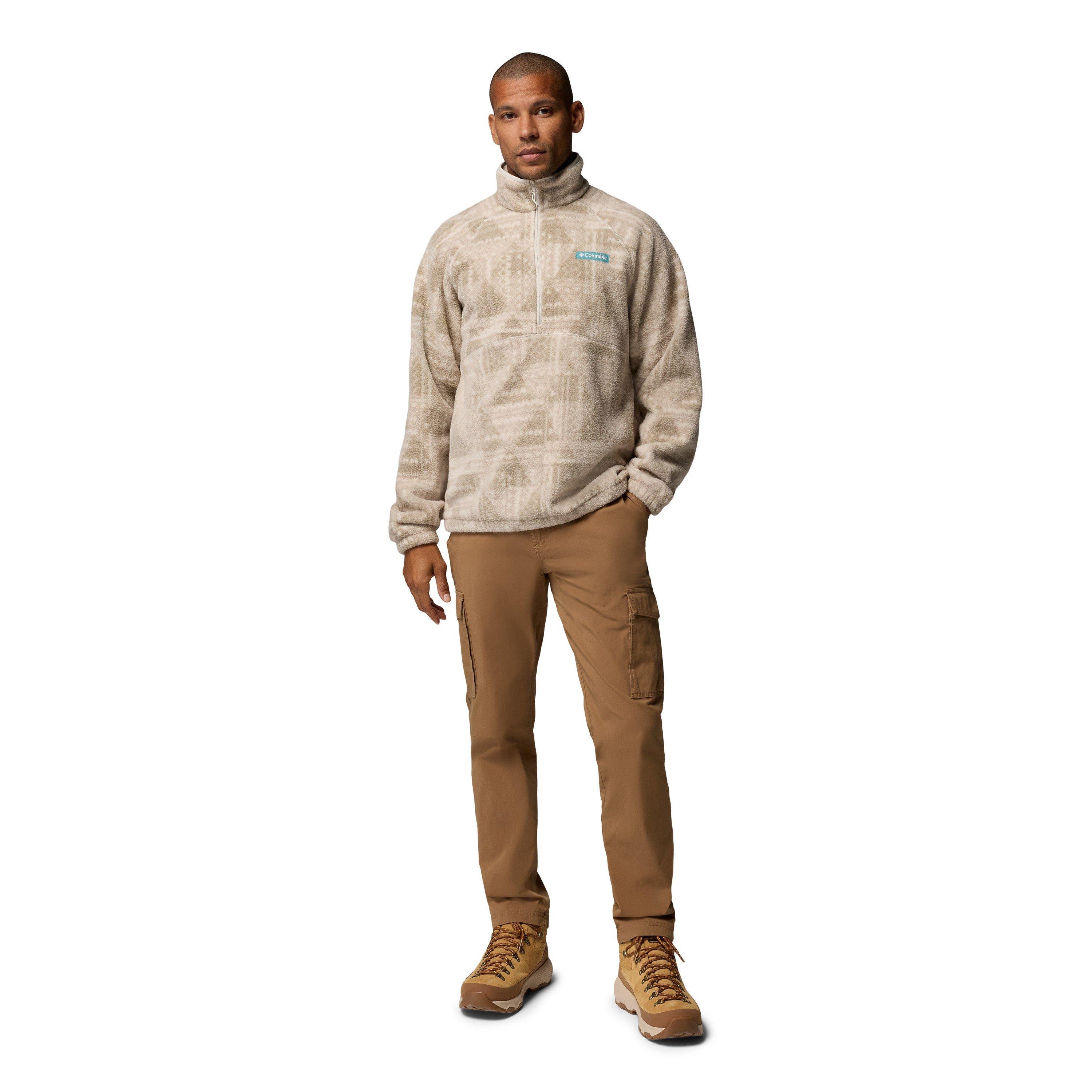Stone/Geomix - Columbia - Men's Timber Print 1/4-Zip Fleece Top - 3