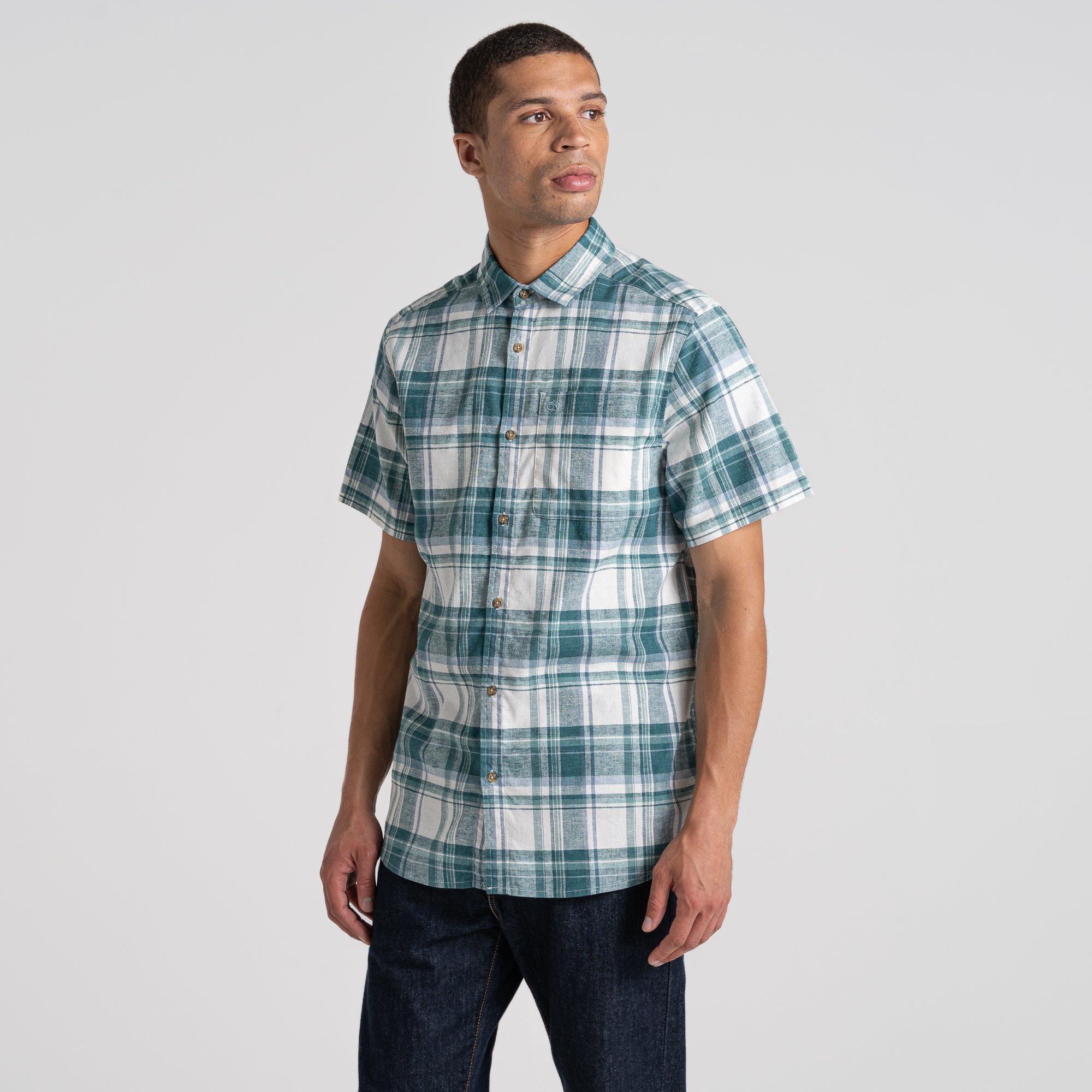 Wsh Teal CHK - Craghoppers - Men's Hila Short-Sleeve Shirt - 5