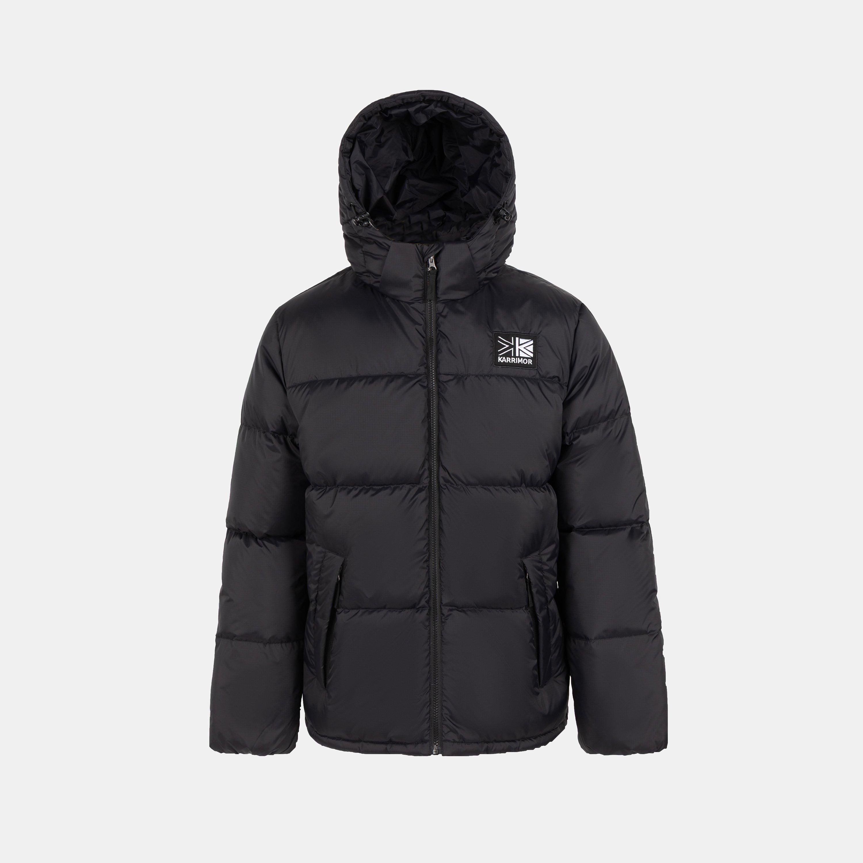 Karrimor Mens Base Camp Wind Resistant Duck Down Detachable Hood Long Sleeve Down Jacket