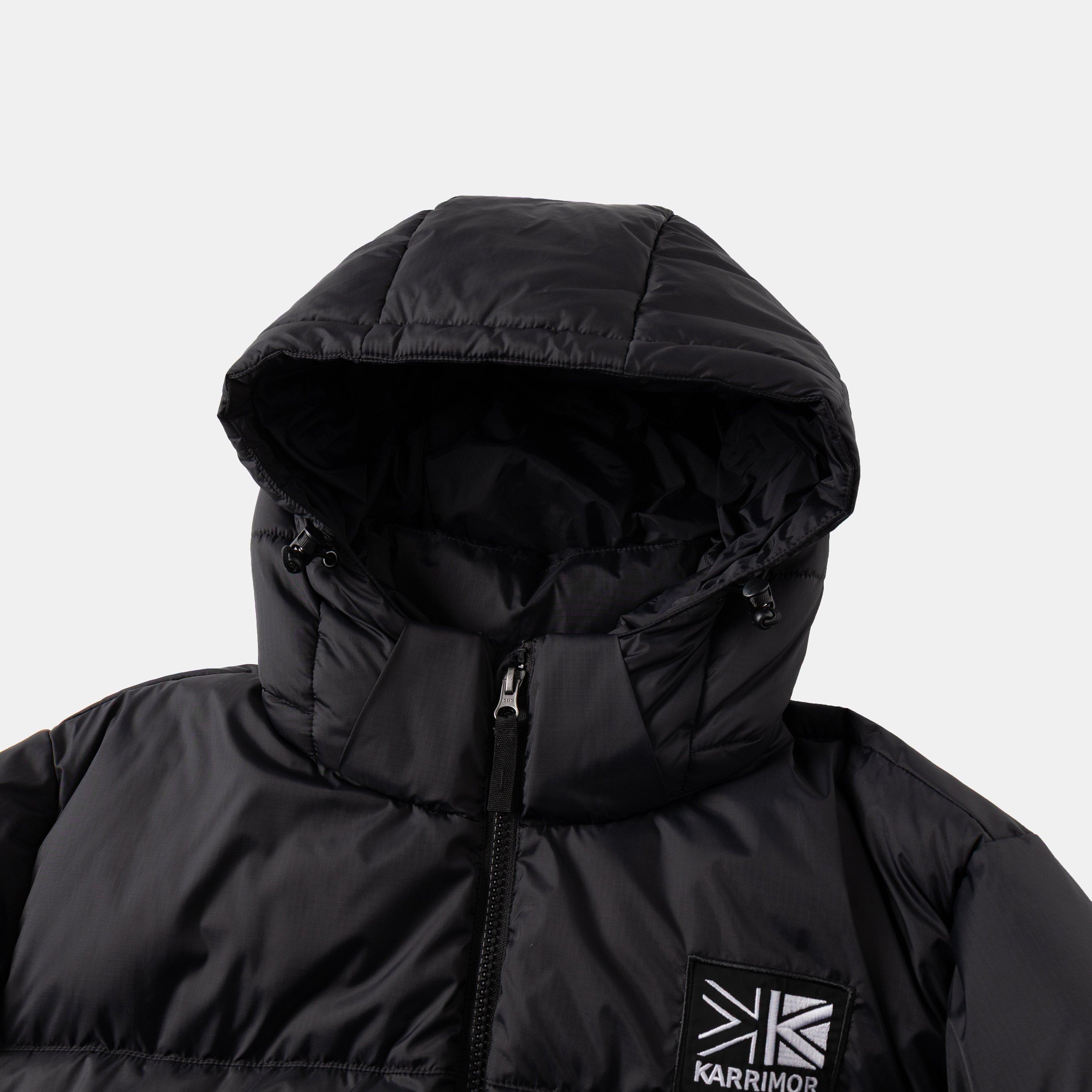 Black - Karrimor - Mens Base Camp Wind Resistant Duck Down Detachable Hood Long Sleeve Down Jacket - 3