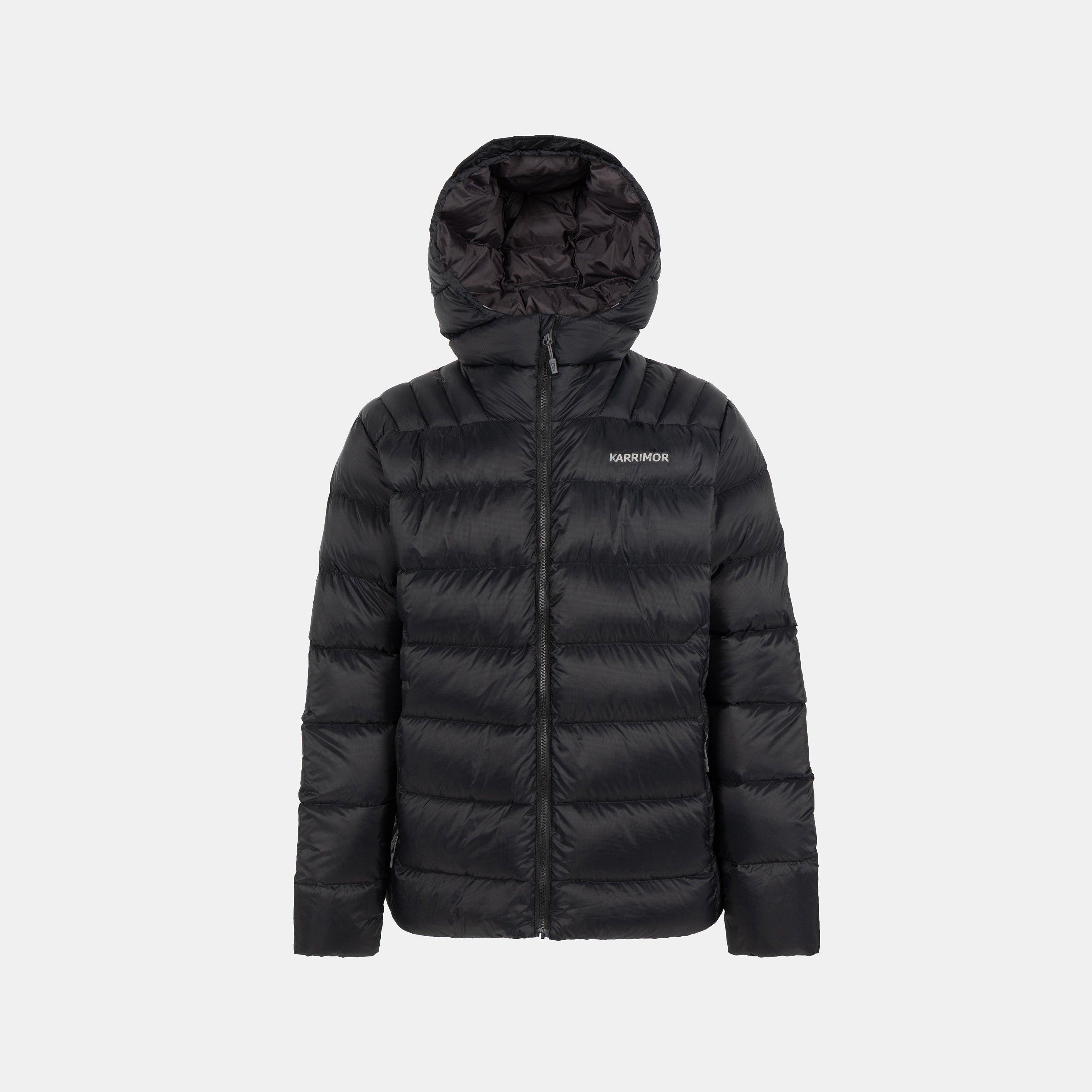 Black - Karrimor - Mens  Alpiniste Wind Resistant Duck Down Hooded Down Jacket - 1