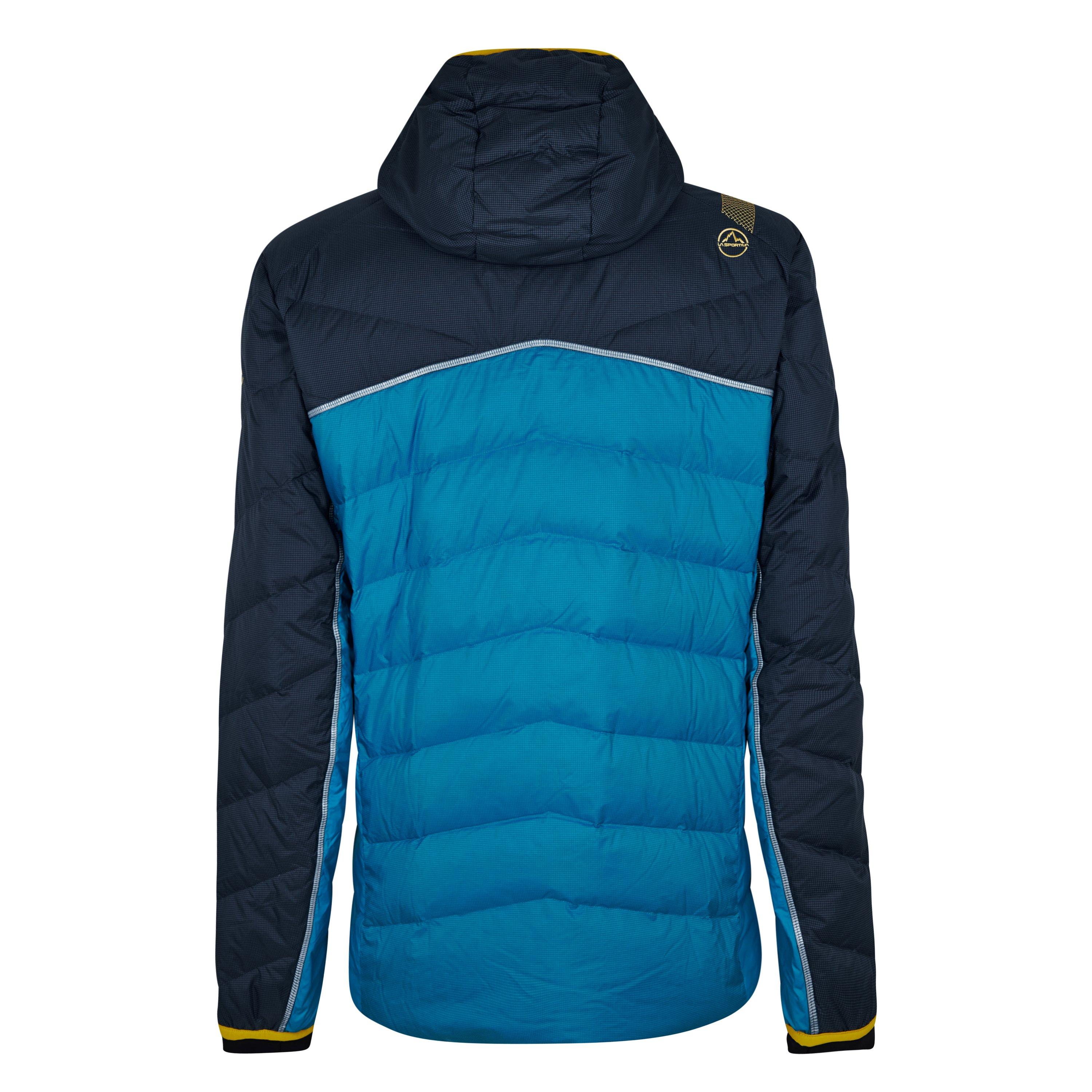 Crystal/NightBl - La Sportiva - Titan Wind Resistant Goose Down Hooded Long Sleeve Down Jacket - 2