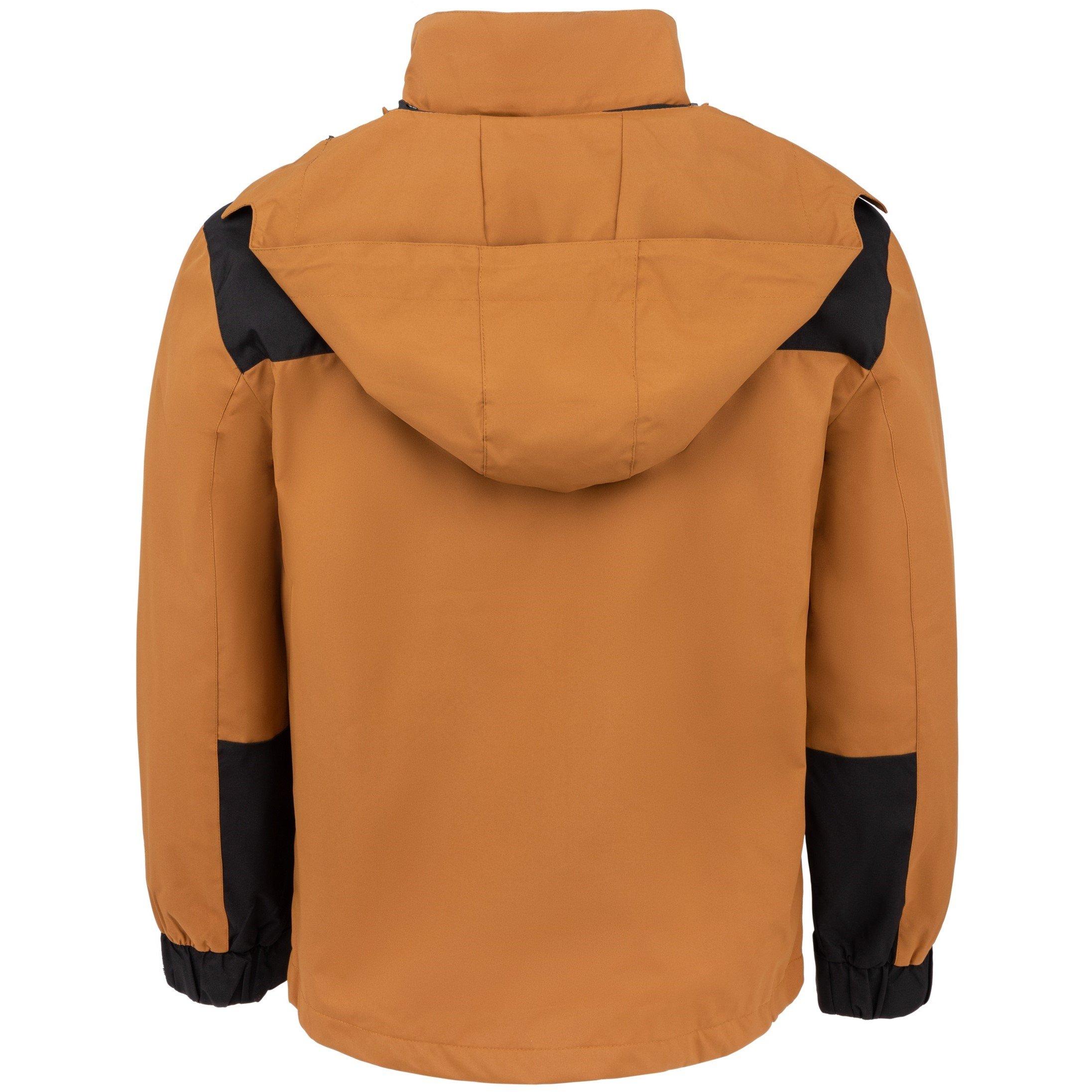  Caramel - Lee Cooper - Men's Windproof Hooded Padded Long Sleeve Waterproof Jacket - 2