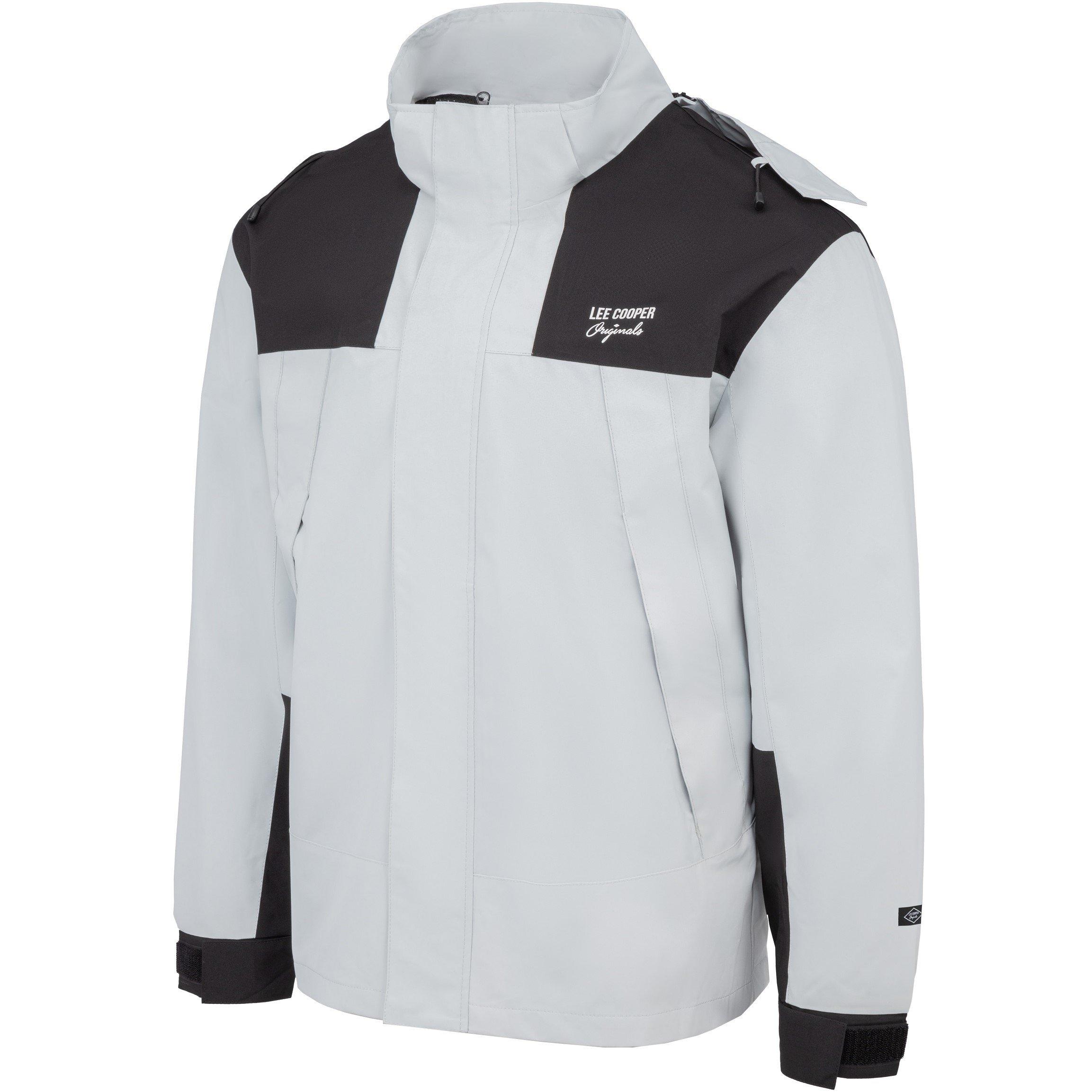 Ivory - Lee Cooper - Men's Windproof Hooded Padded Long Sleeve Waterproof Jacket - 3