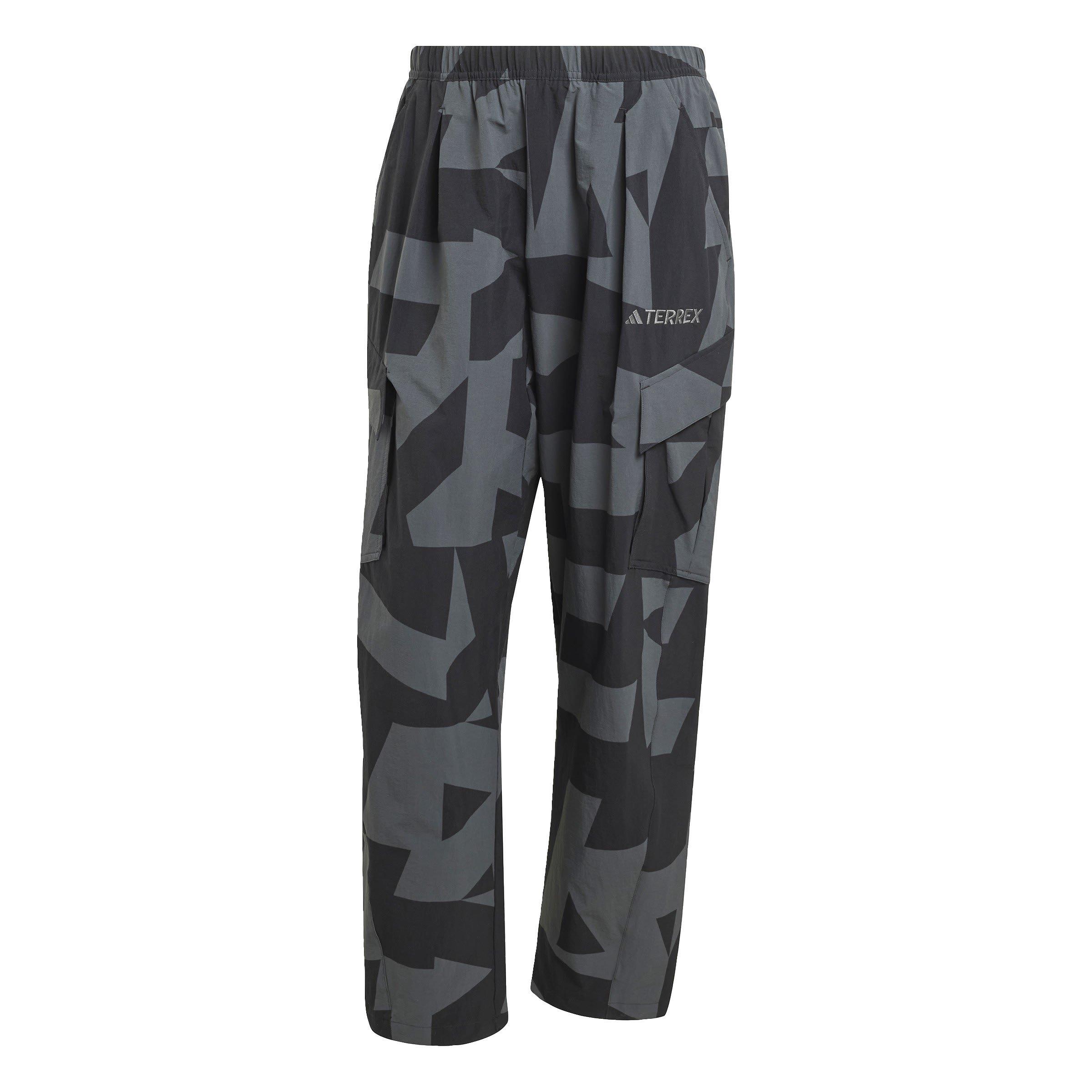 Adidas Men's Terrex Xploric Printed Cargo Joggers - Black/Grey Aop - XL