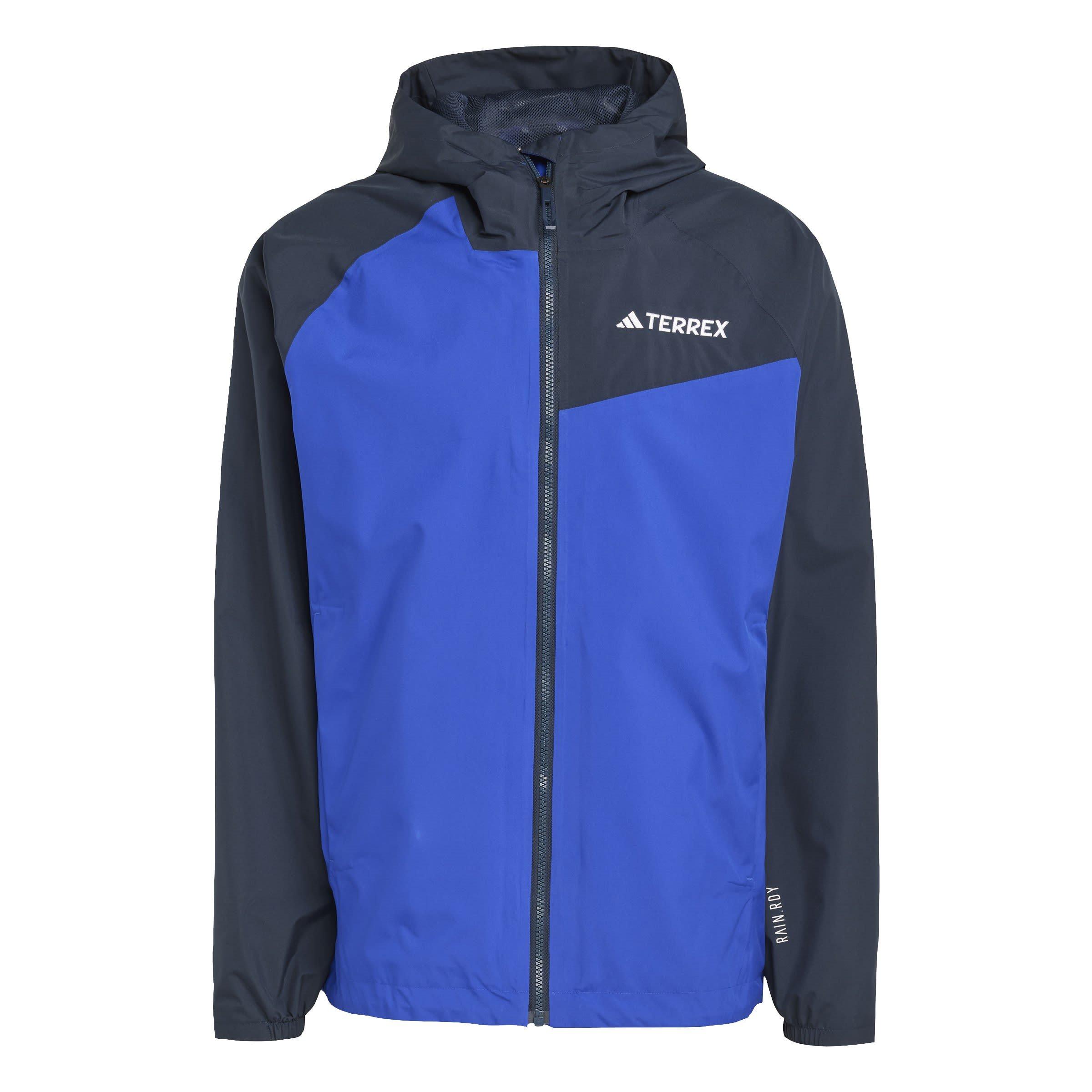 Blue/Black - adidas - Men's Terrex Multi 2 Layer RAIN.RDY Long Sleeve Waterproof Jacket - 1