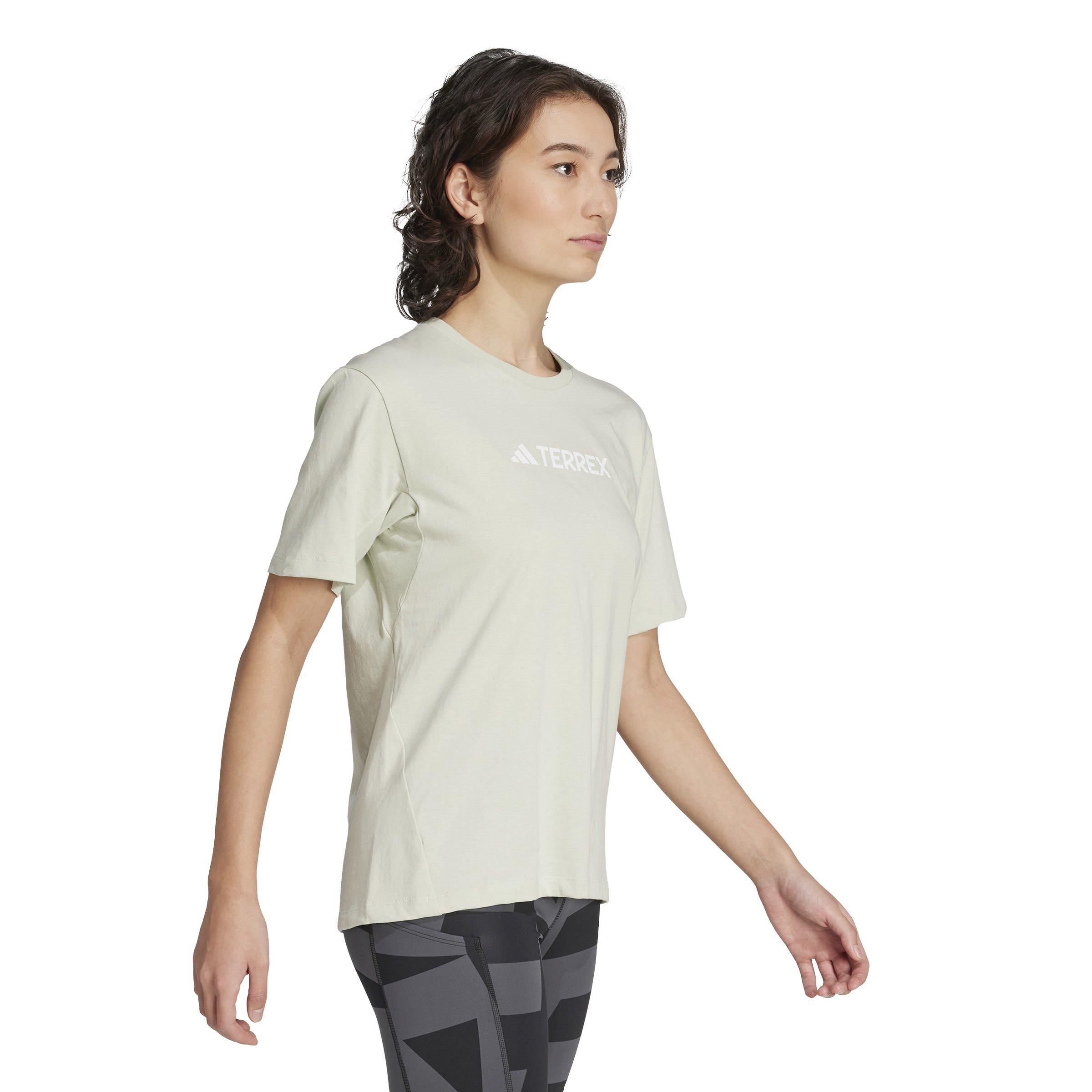 Linen Green - adidas - Terrex Classic Logo T-Shirt Womens - 4