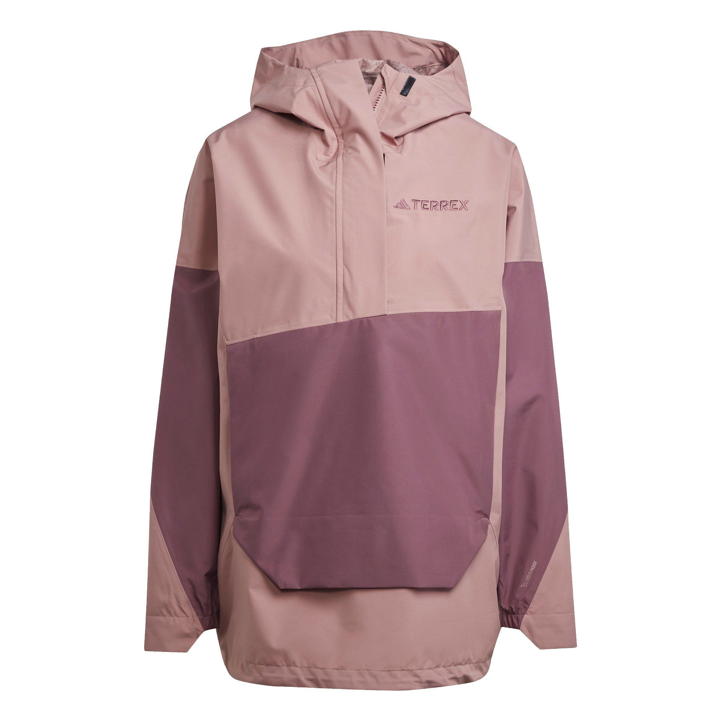 Adidas Women's Terrex Xploric Climaproof Half Zip Waterproof Jacket - Warm Clay - 10 (S)
