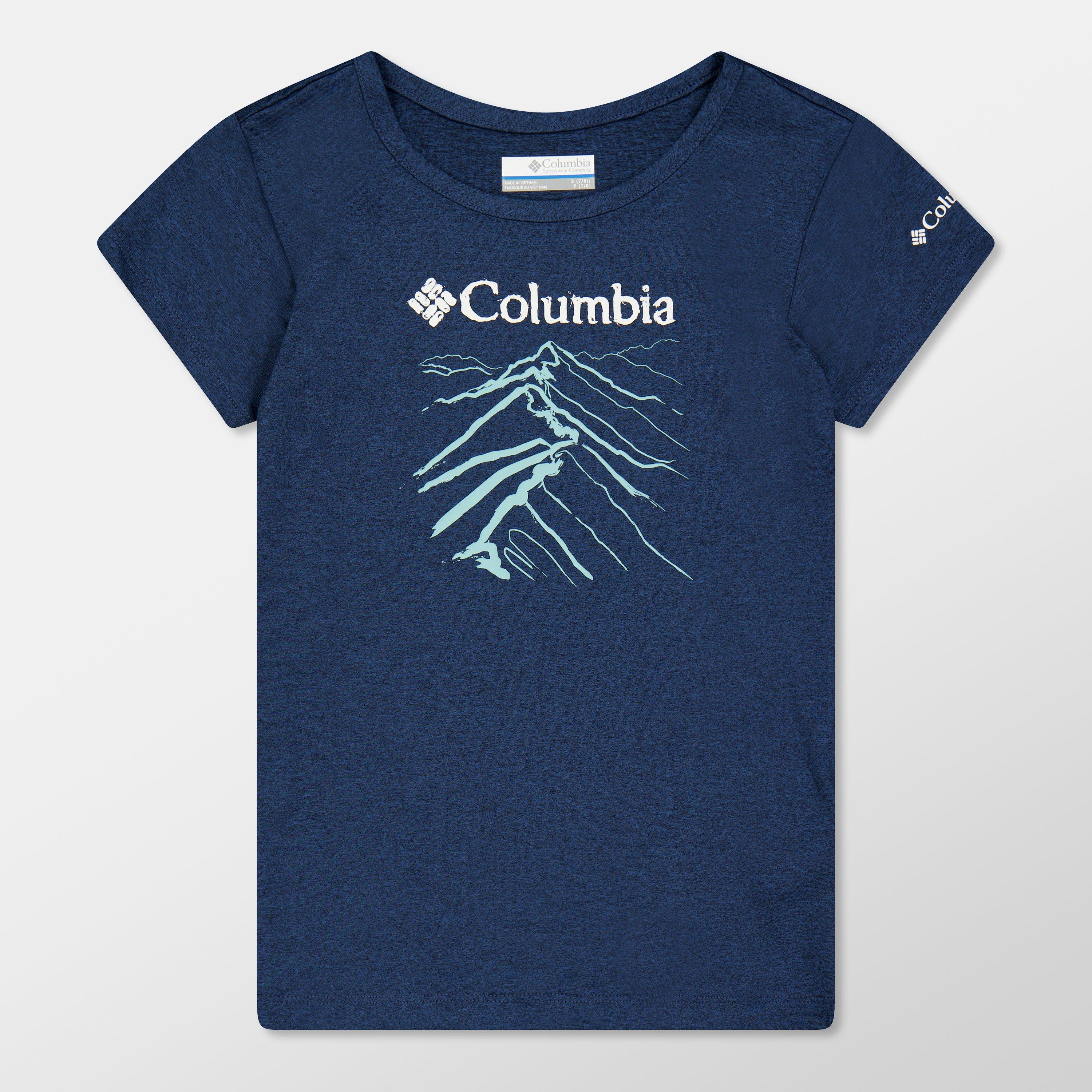 Columbia Girls Tech Trail Graphic Performance T-Shirt Juniors - Navy - 9-10 (M)
