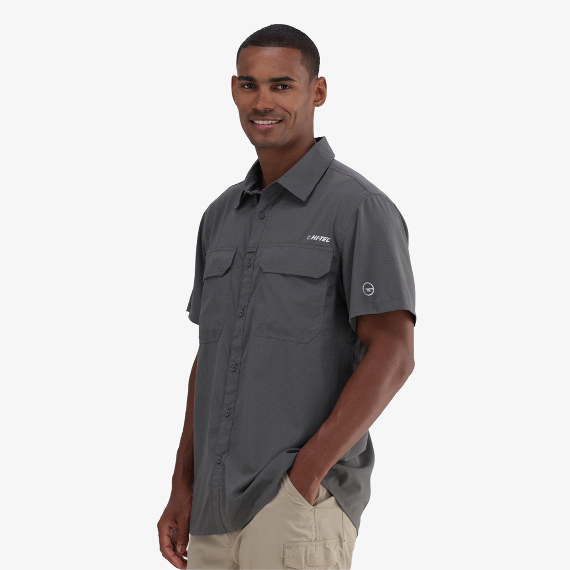 Shadow Grey - Hi Tec - Men Bush Short Sleeve Shirt - 3