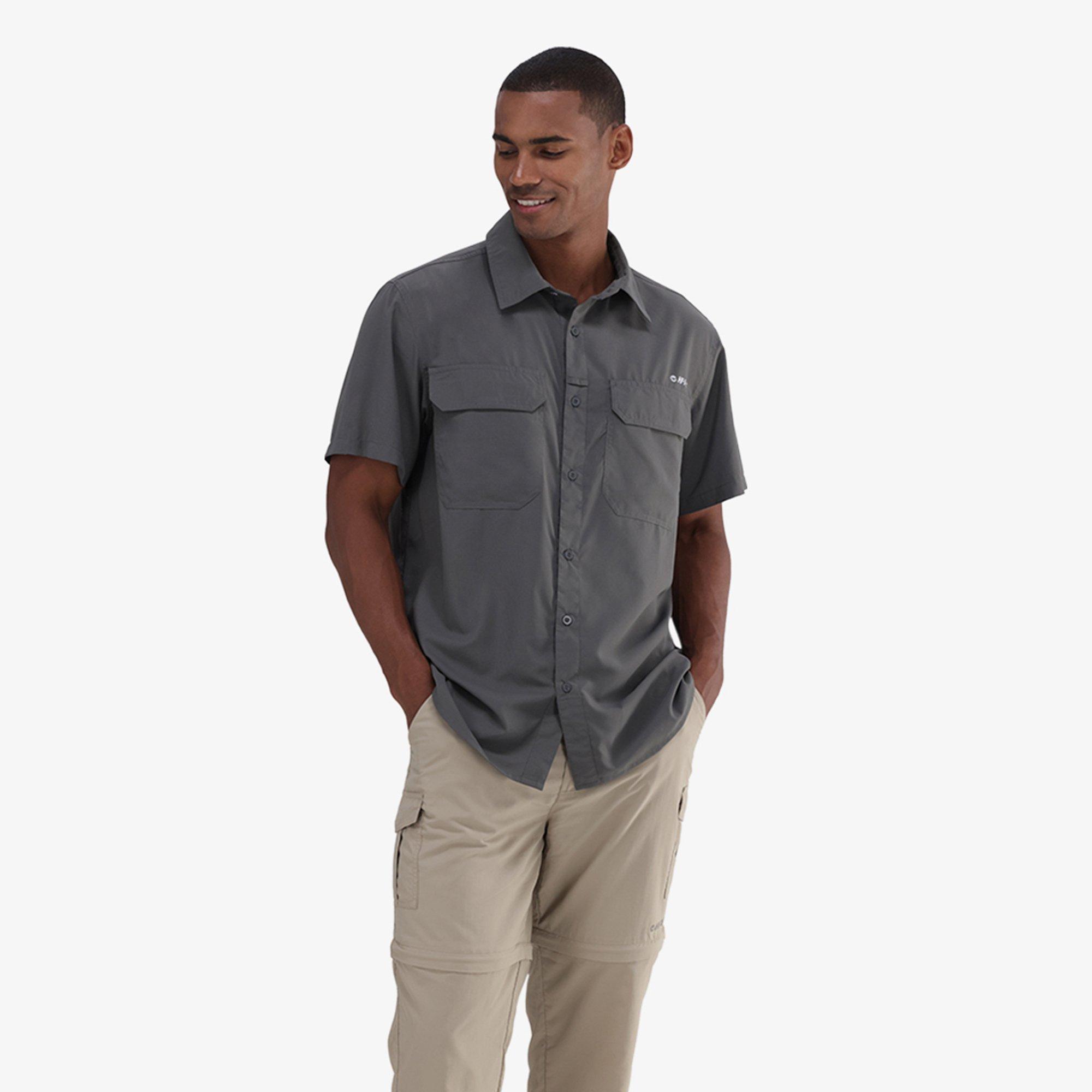 Shadow Grey - Hi Tec - Men Bush Short Sleeve Shirt - 4