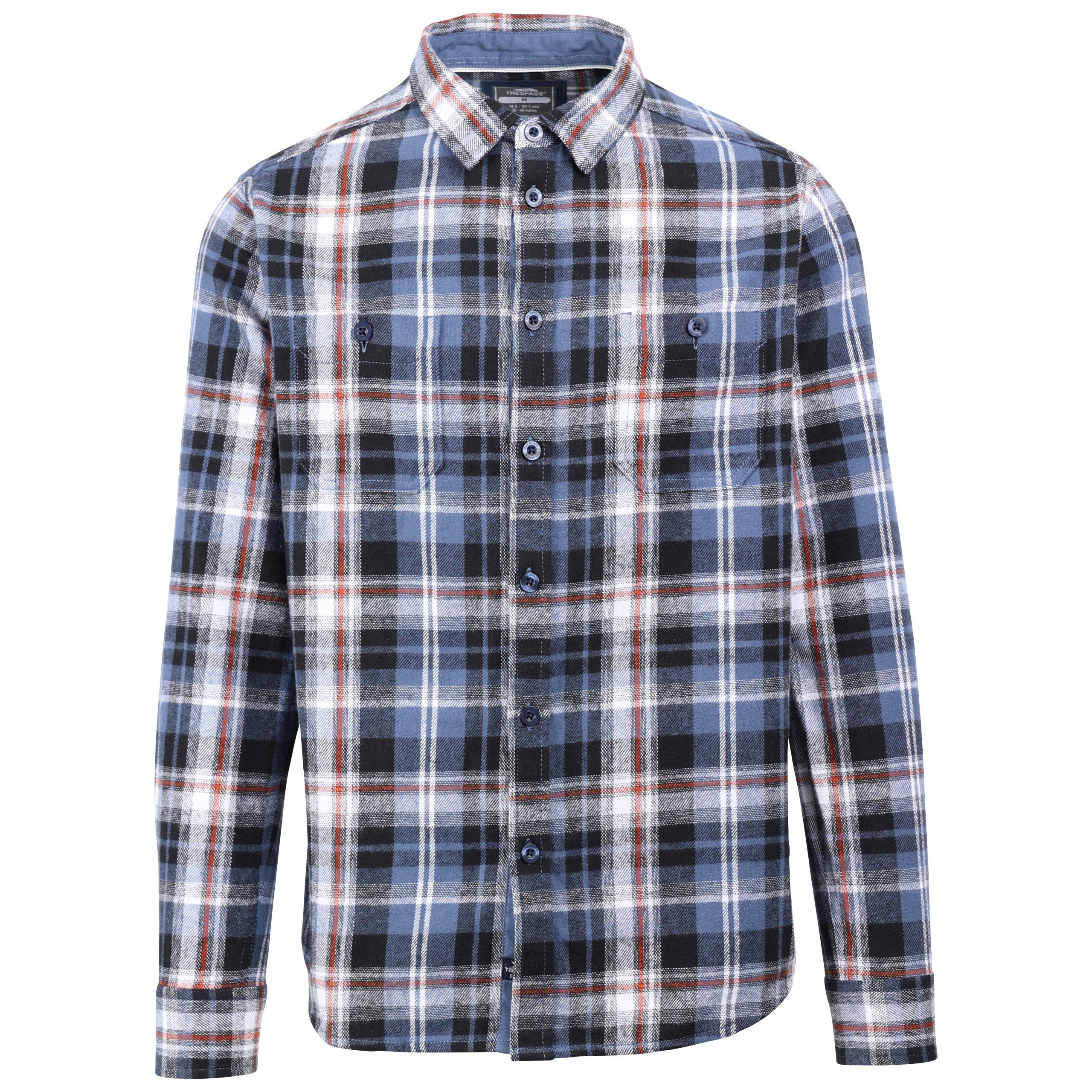 Trespass Men's Zalah Long Sleeve Shirt - Blue Check - Large