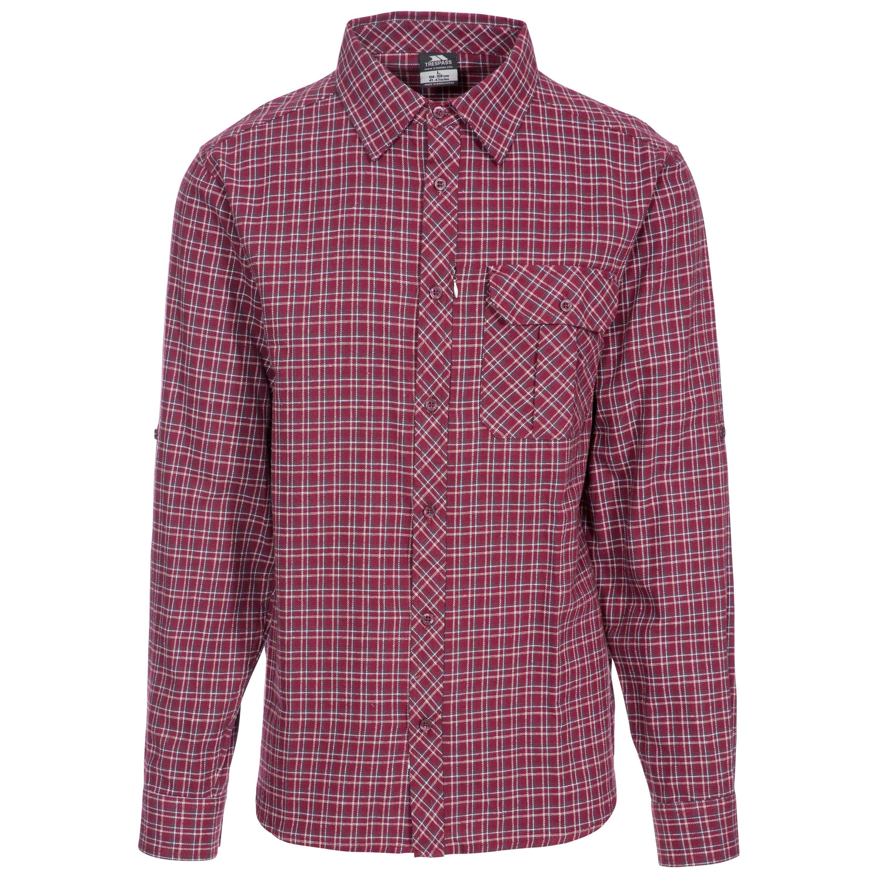 Red Check - Trespass - Men's Snyper Long-Sleeve Shirt - 1