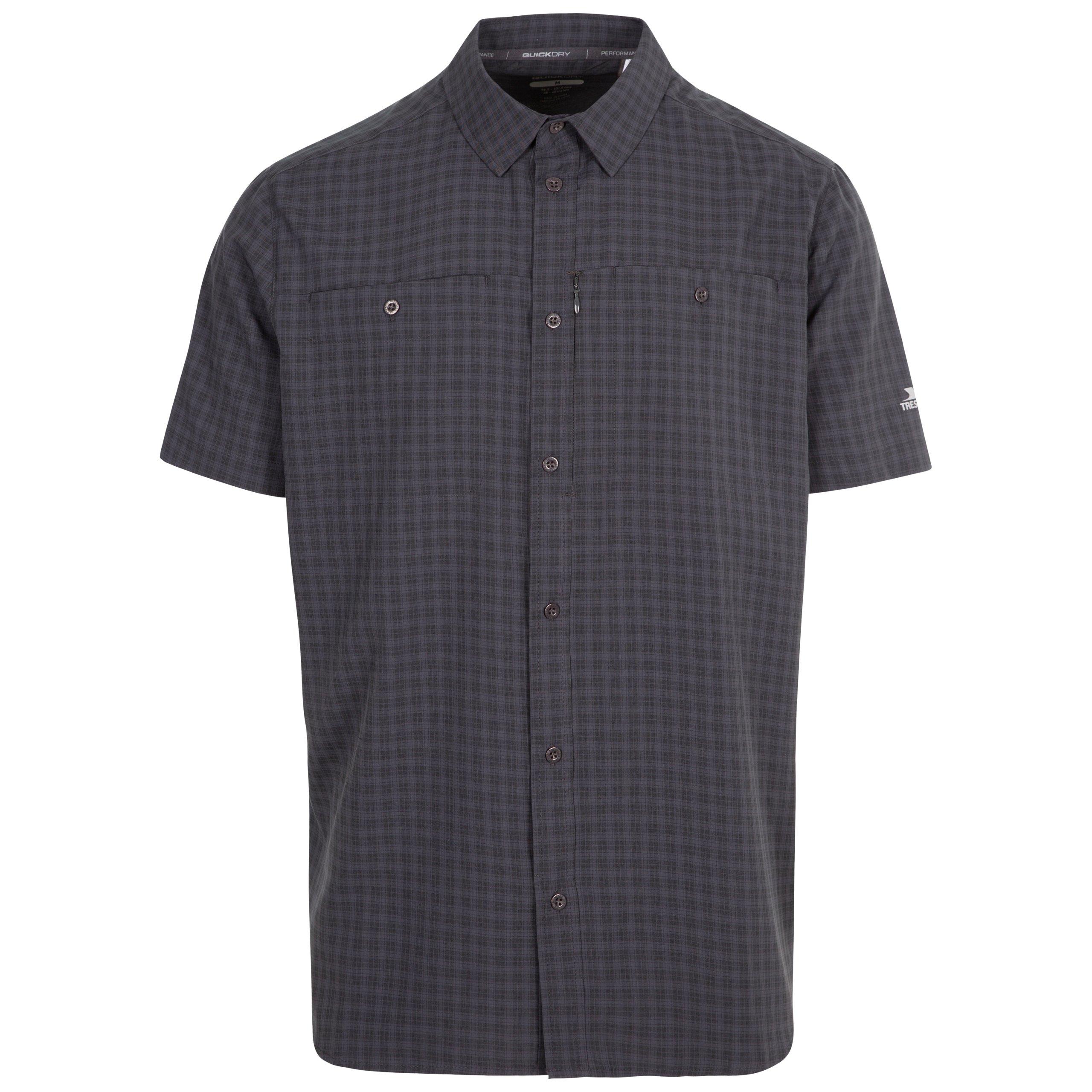 Dark Grey - Trespass - Men's Gilcrux Long Sleeve Button-Front Shirt - 1