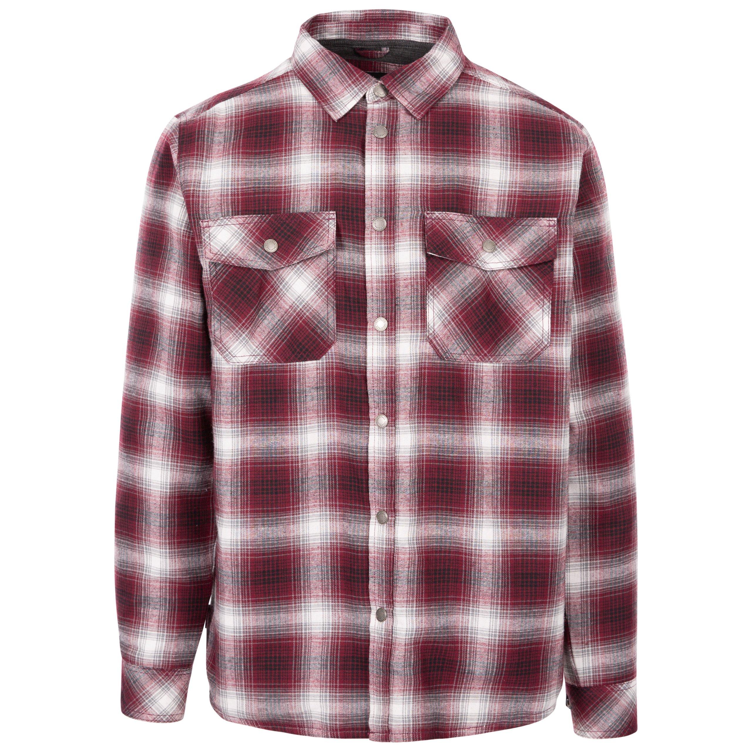 Trespass Men's Hlwood Long Sleeve Shirt - Merlot Check - Small