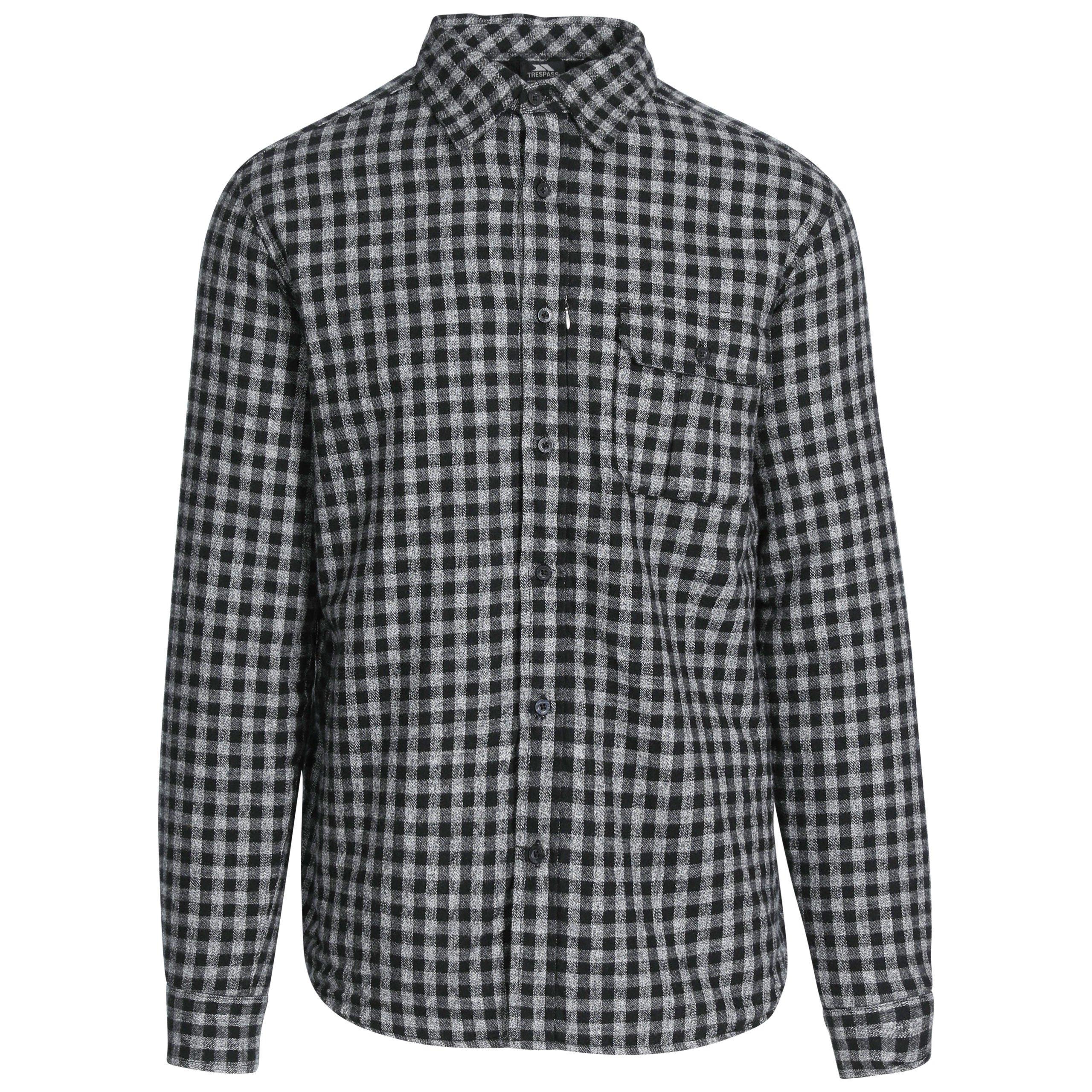 Trespass Men's Sheedacallee Long Sleeve Shirt - Black Gingham - Medium