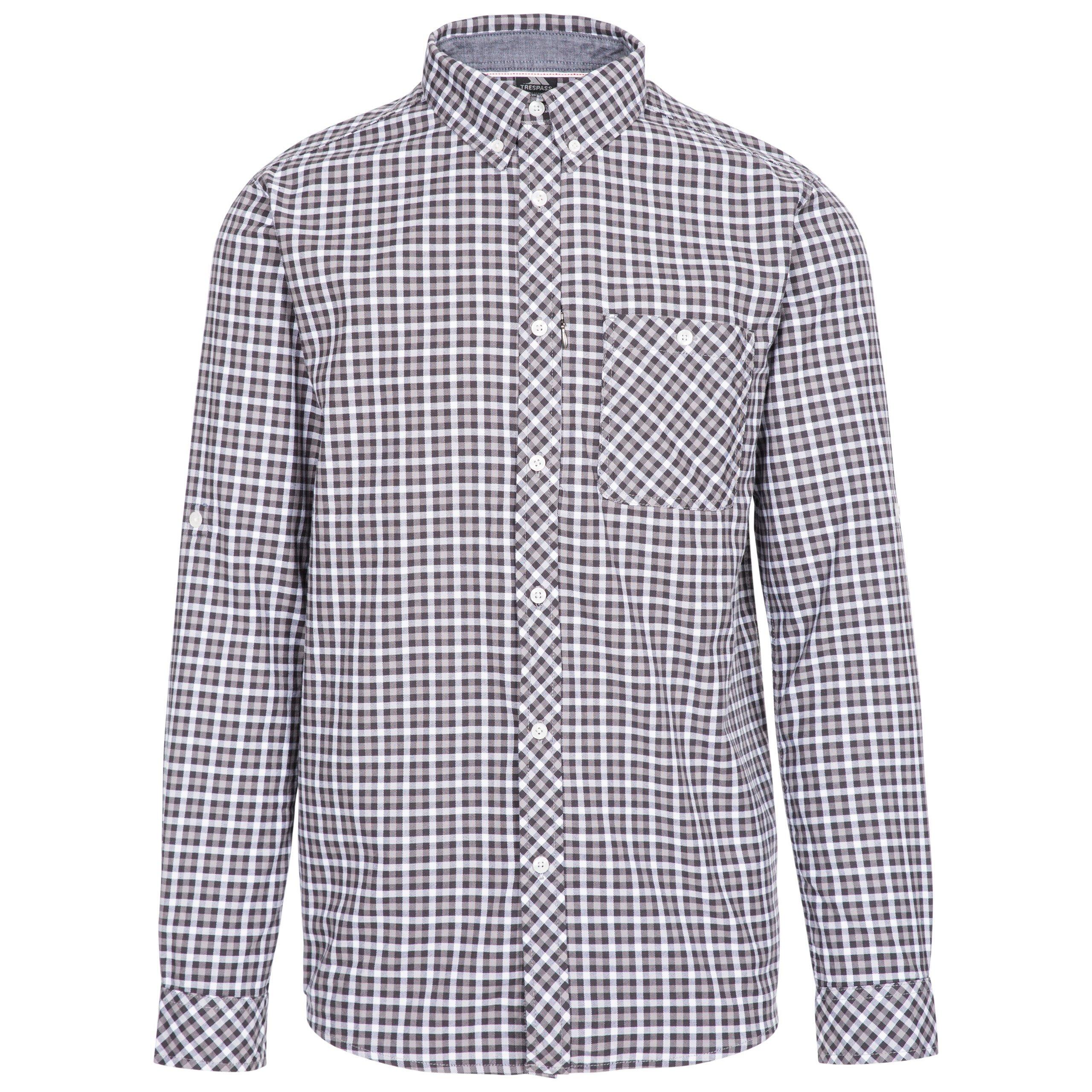 Grå Tjek - Trespass - Men's Wroxtonley Long Sleeve Shirt - 1