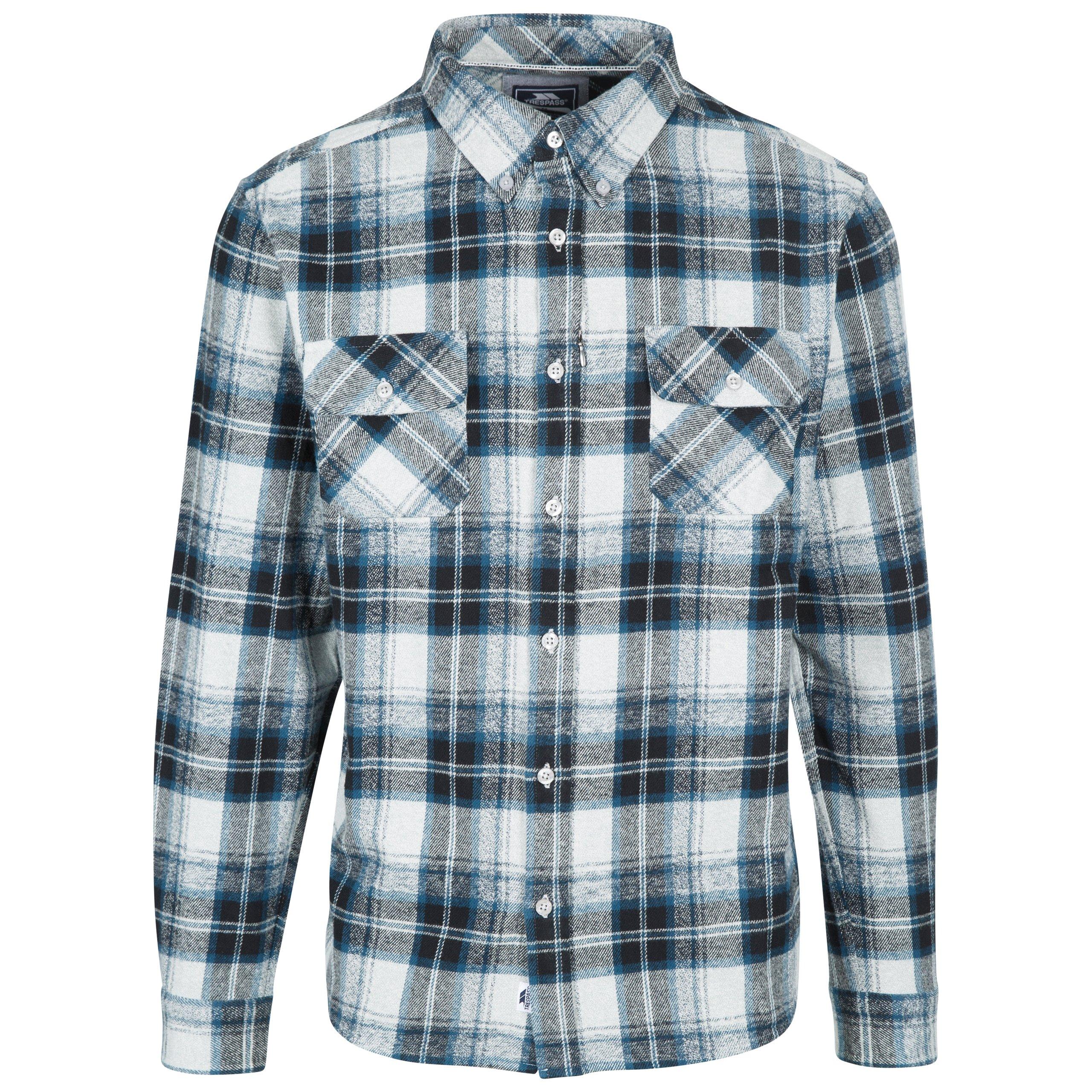 Grey Check - Trespass - Wrothamton Long Sleeve Shirt - 8