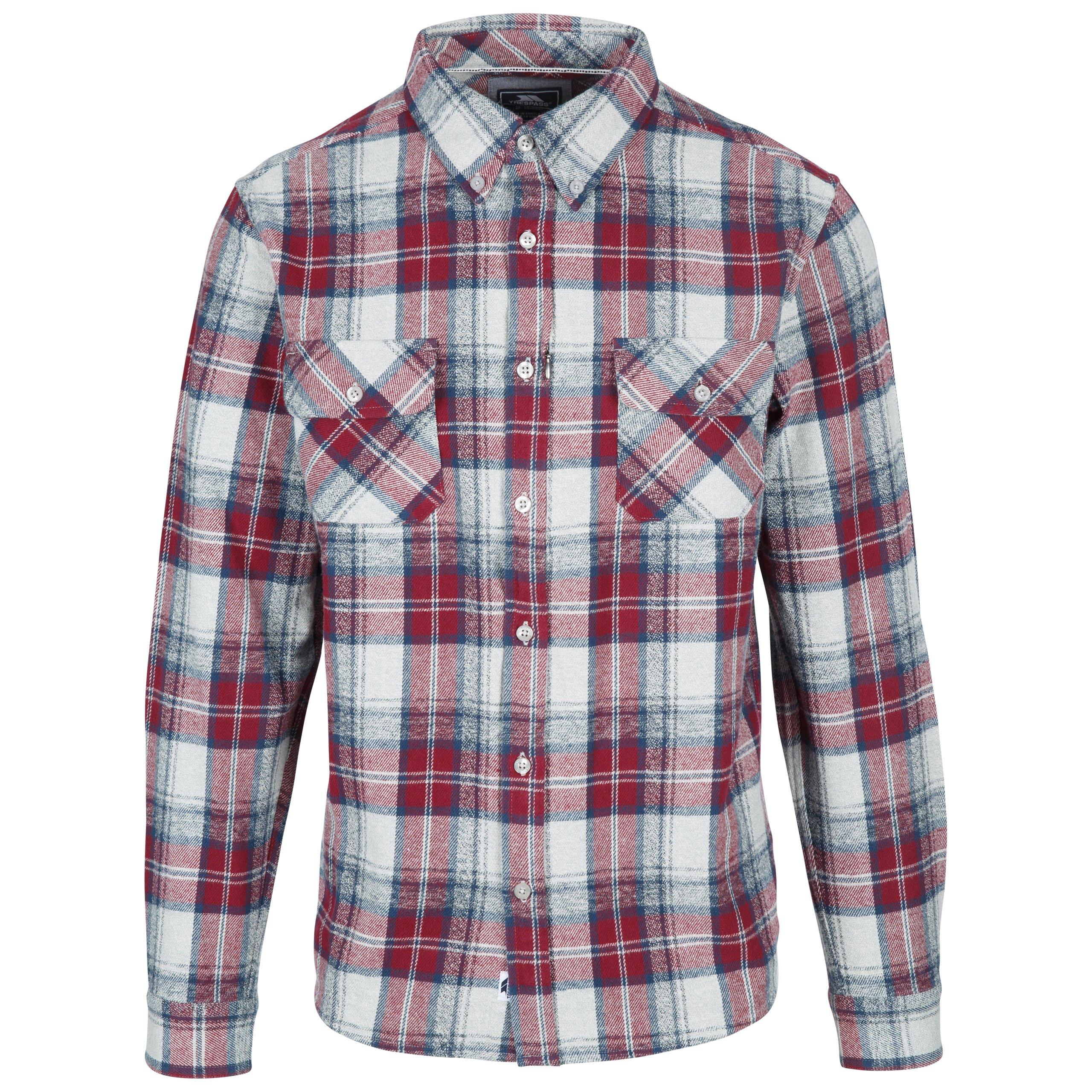 Raspberry - Trespass - Men's Wrothamton Long Sleeve Shirt - 8