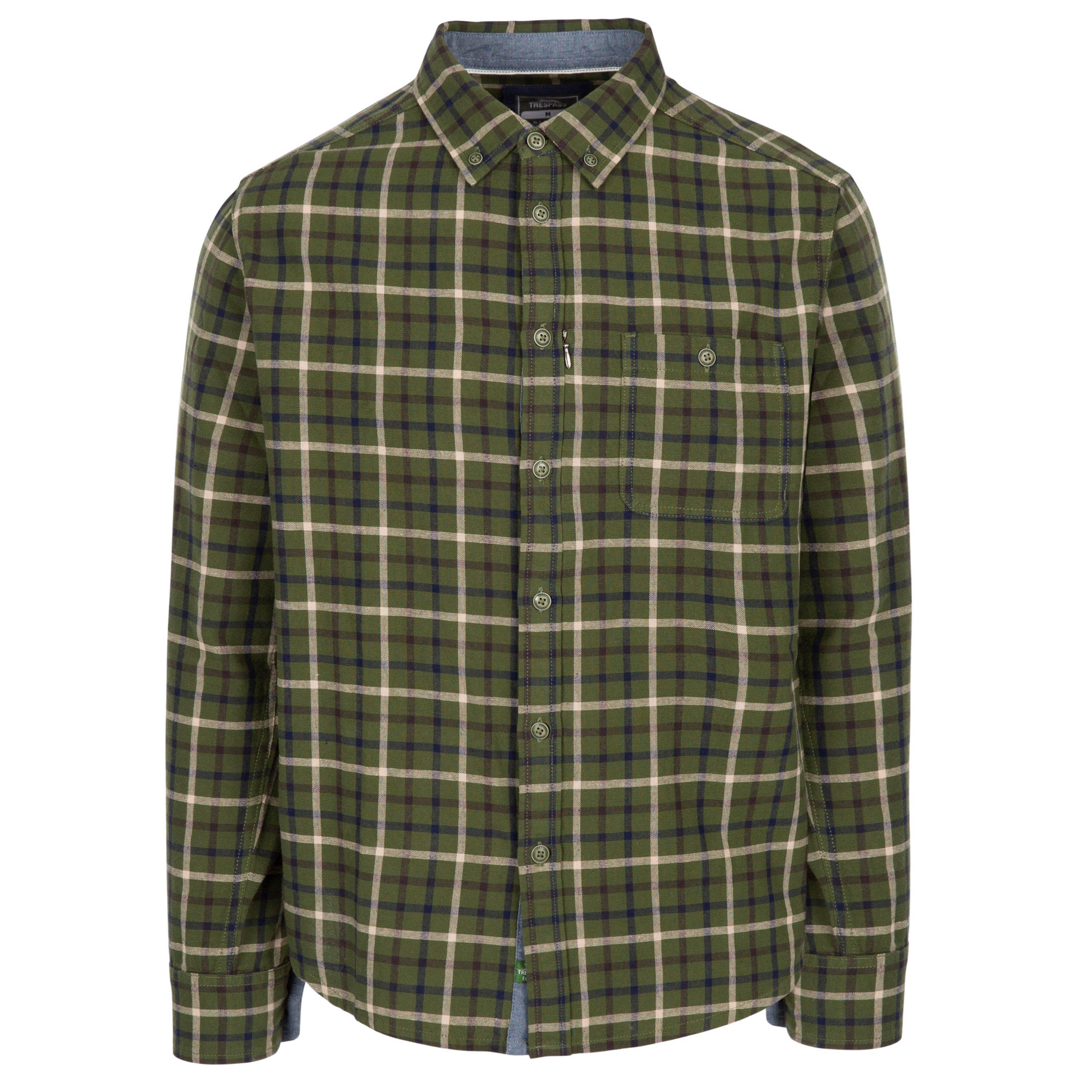 Green Check - Trespass - Men's Wthnel Long Sleeve Shirt