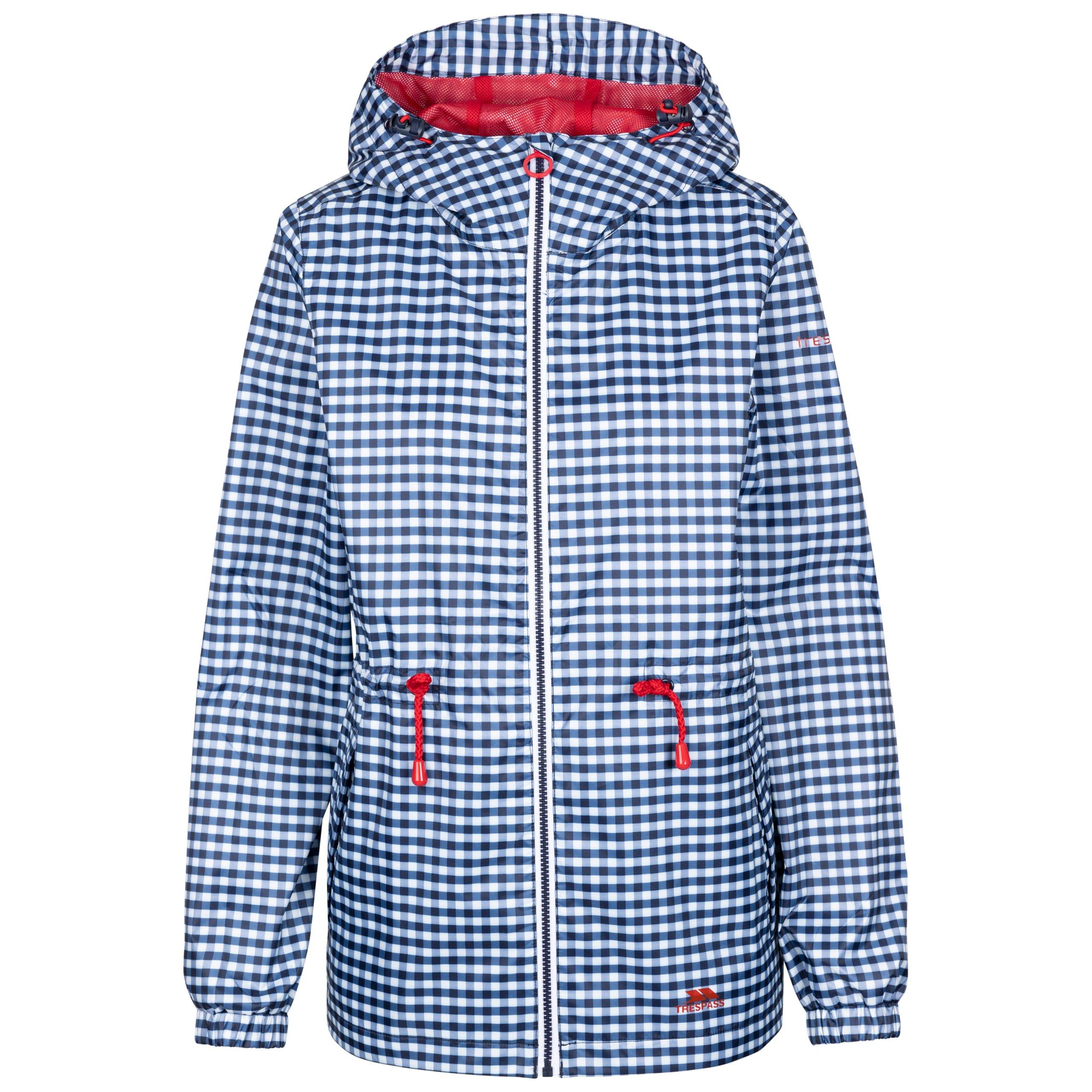 Navy Gingham - Trespass - Women's Niggle Sealed Seams Lightweight Waterproof Jacket - 1
