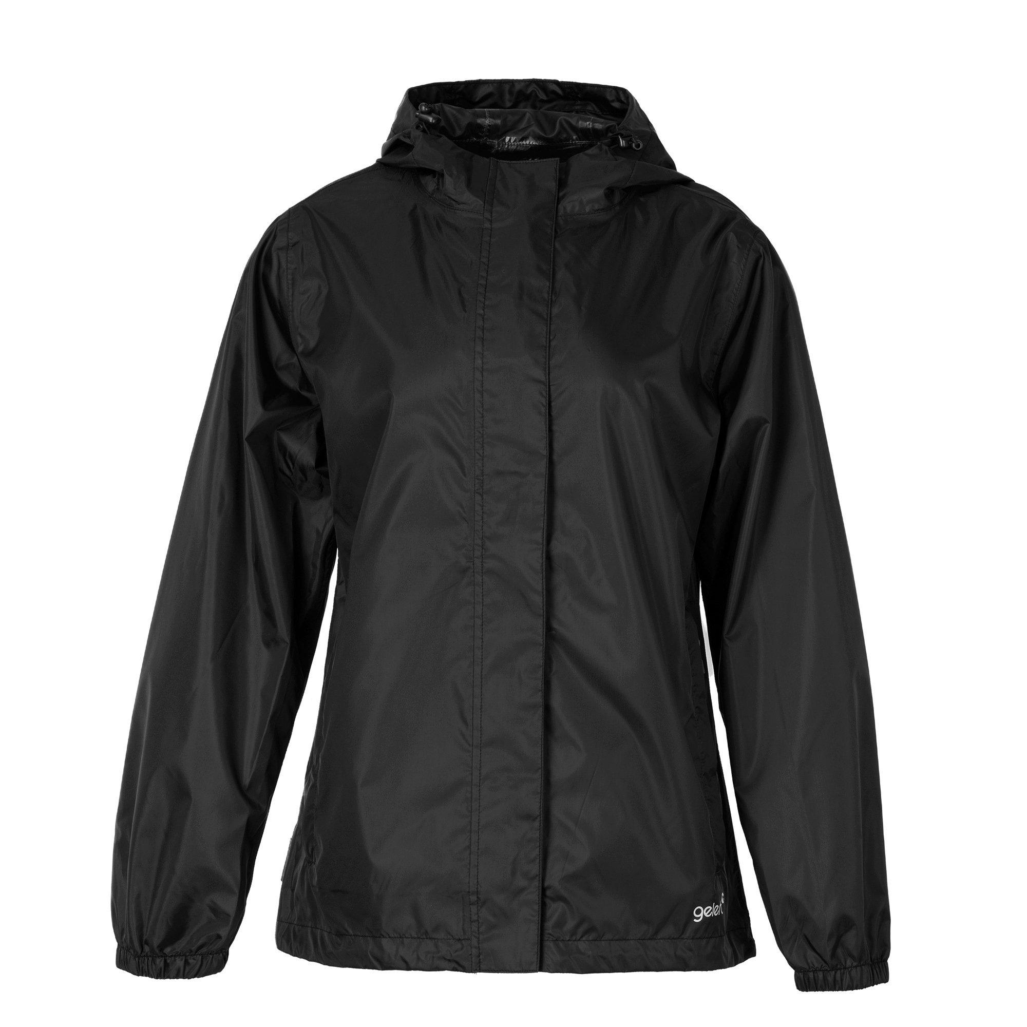 Preto - Gelert - Womens Packaway Hooded Packable Waterproof Jacket - 1
