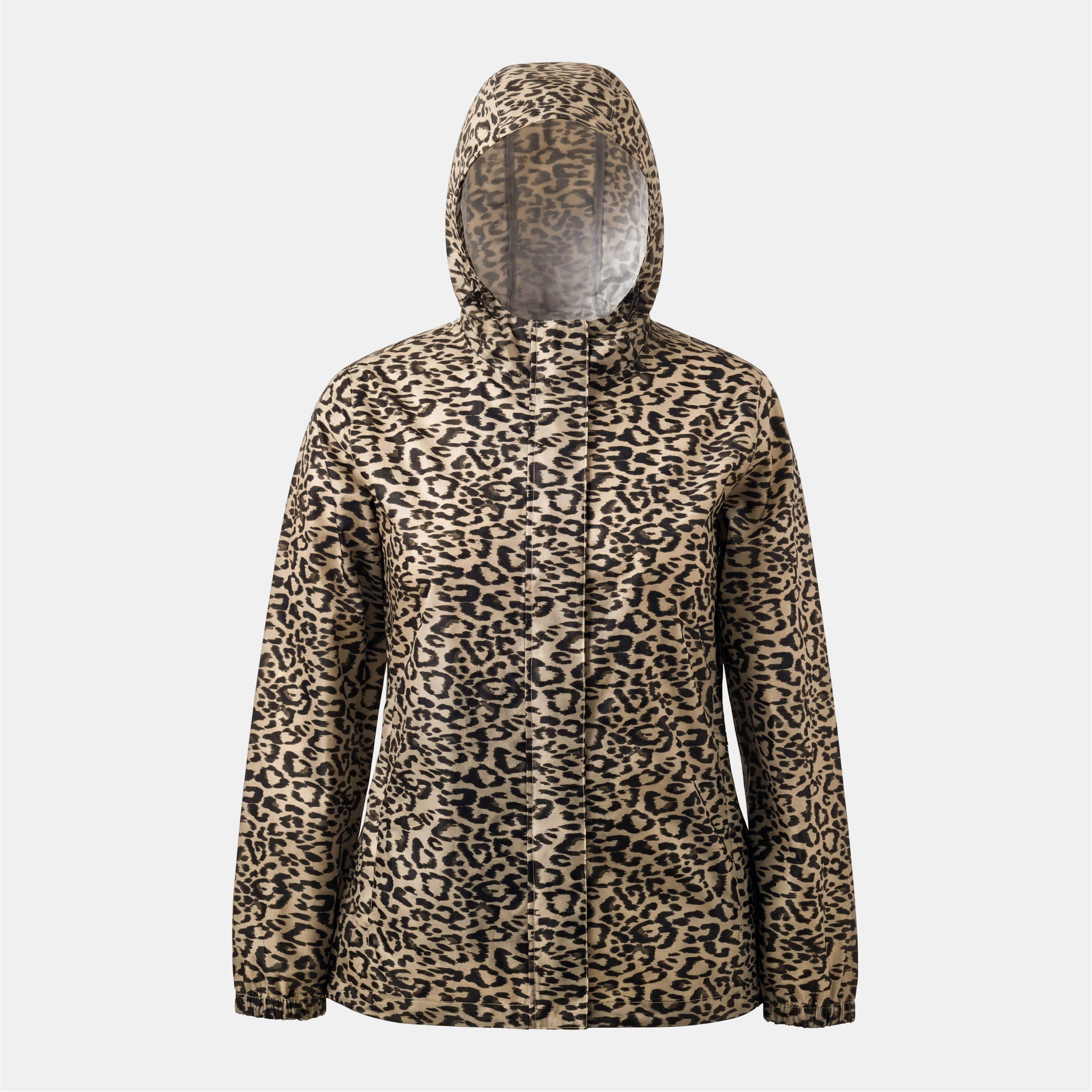 Gelert Women's Packaway Hooded Packable Waterproof Jacket - Leopard Print - 16 (44)