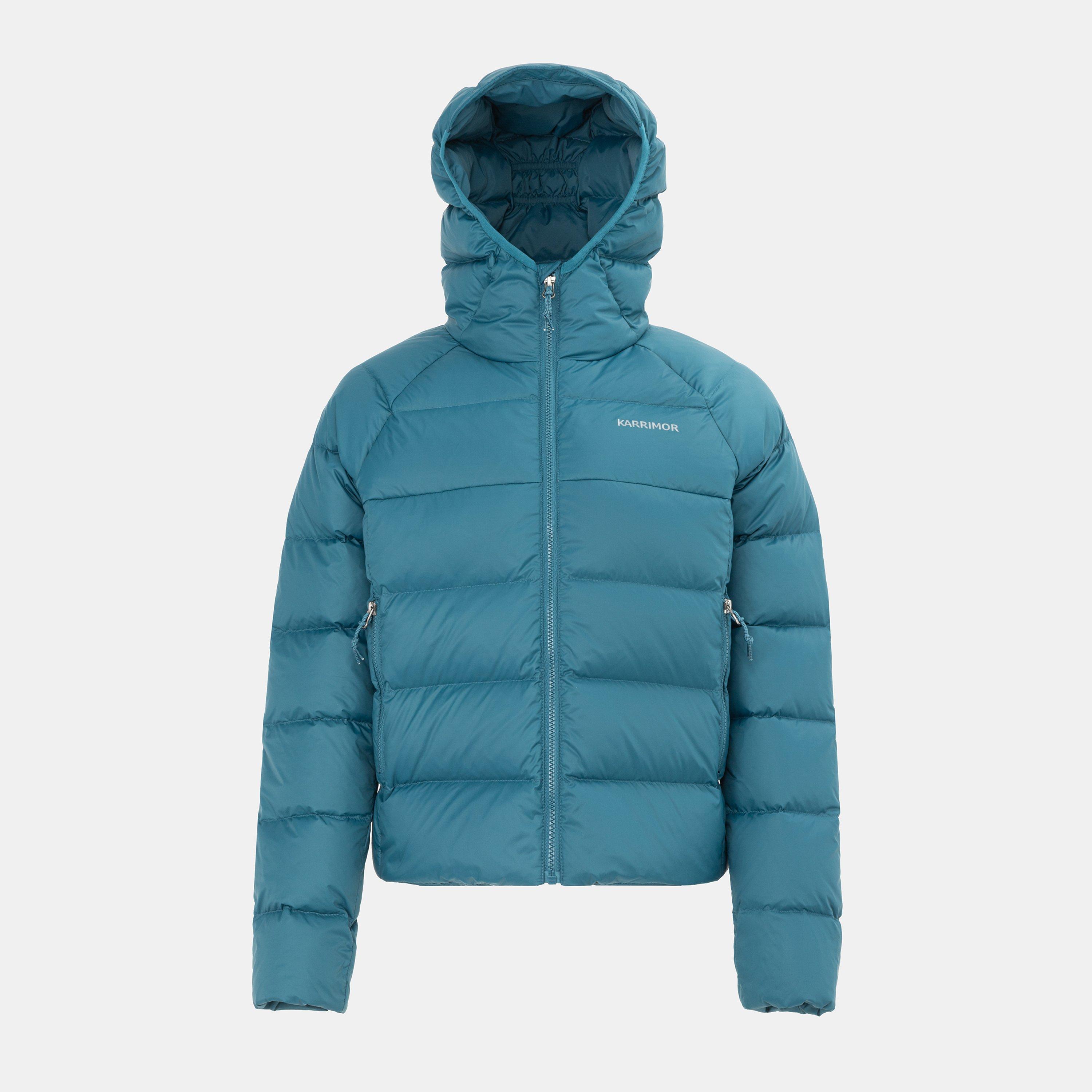 Teal - Karrimor - Women's Base Camp Wind Resistant Duck Down DWR Hip Length Down Jacket - 1