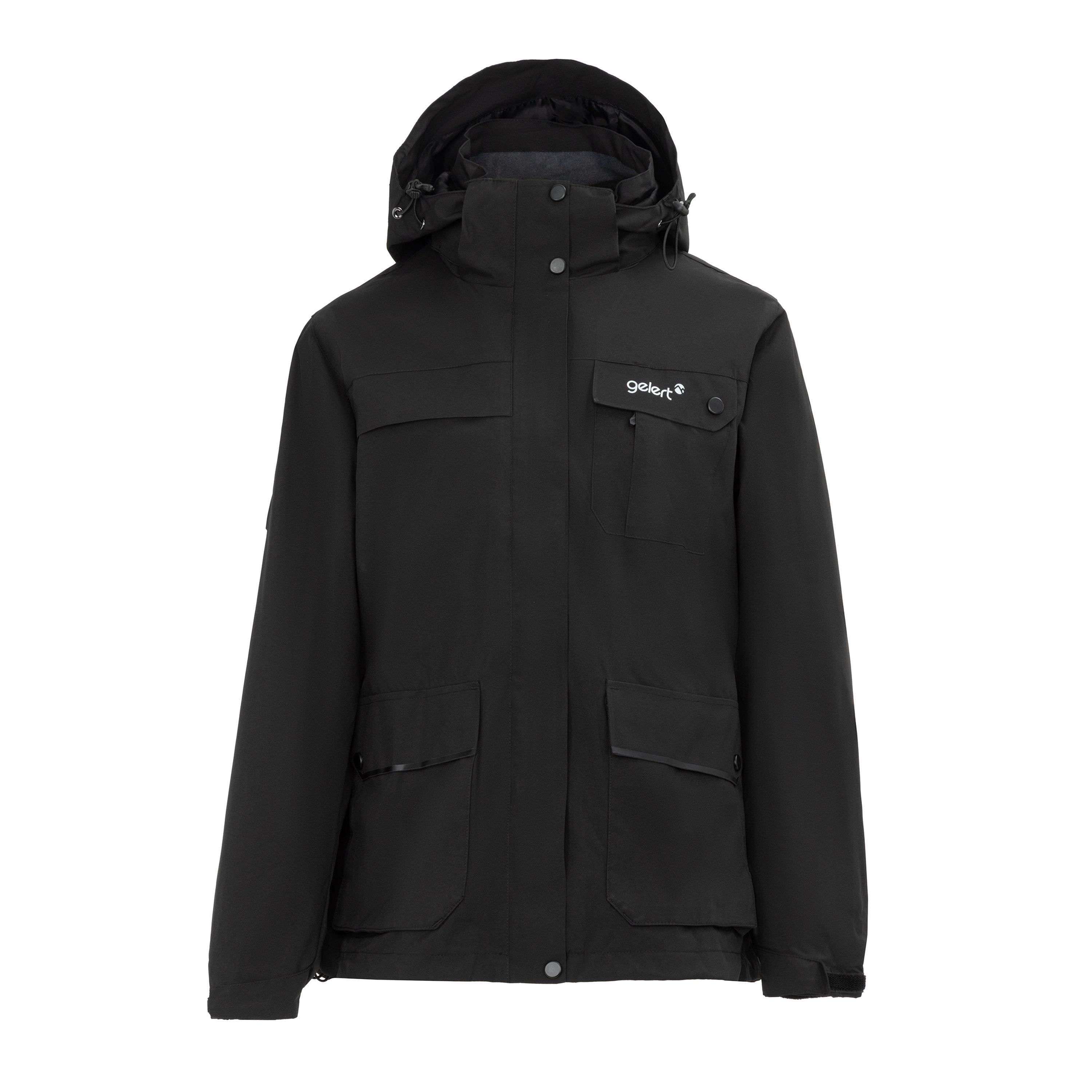Schwarz - Gelert - Women's 3-in-1 Windproof Fleece Lined Detachable Hood Long Sleeve Jacket - 1