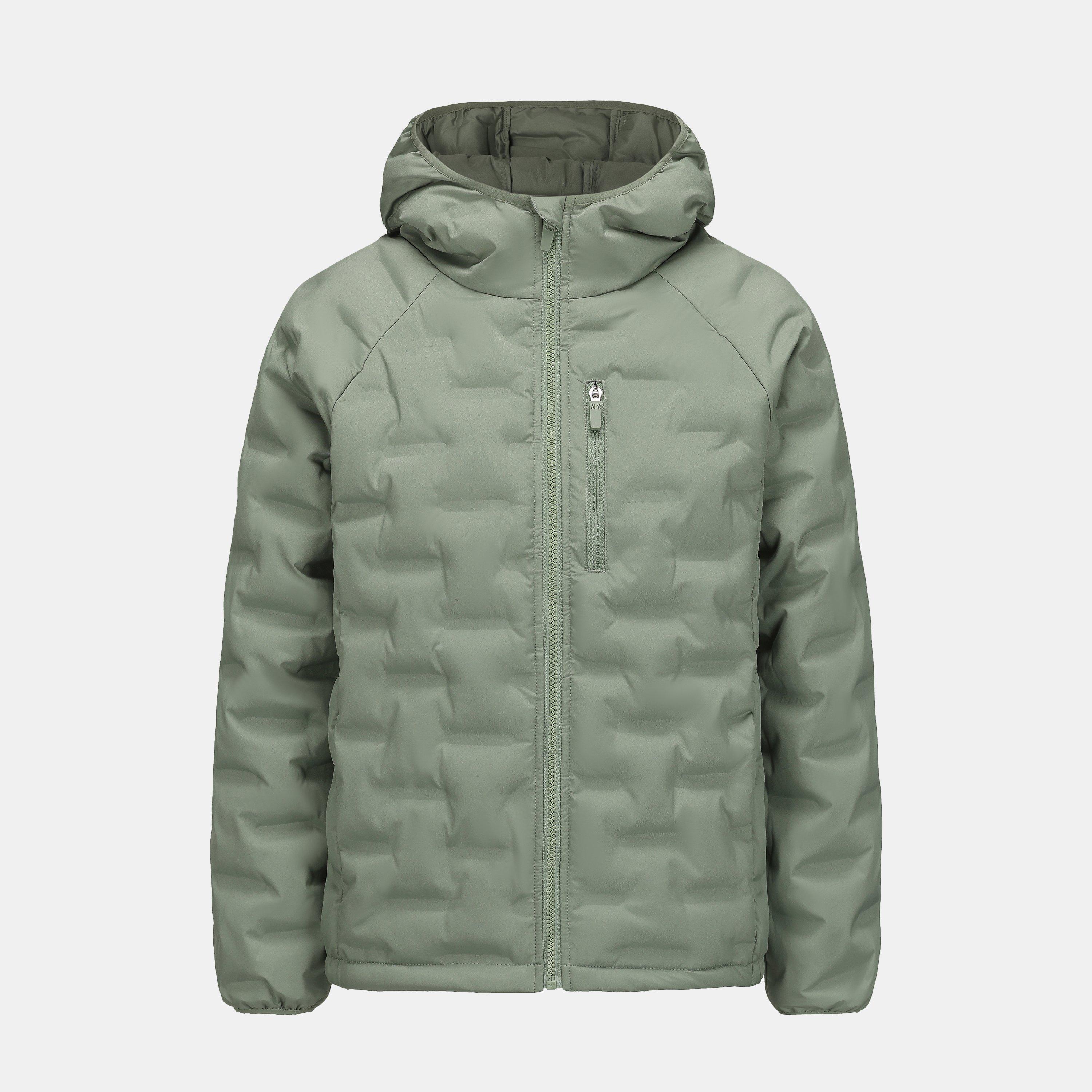 Khaki - Karrimor - Women's Heat-Sealed Hooded Long Sleeve Hip Length Insulated Puffer Jacket - 1