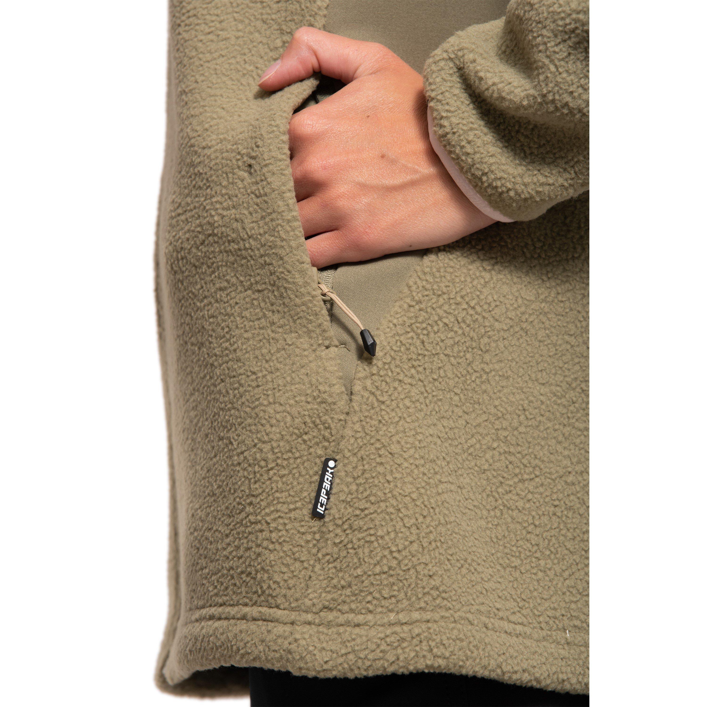 Dark Olive - Icepeak - Millwood Hooded Full-Zip Fleece Fabric - 3