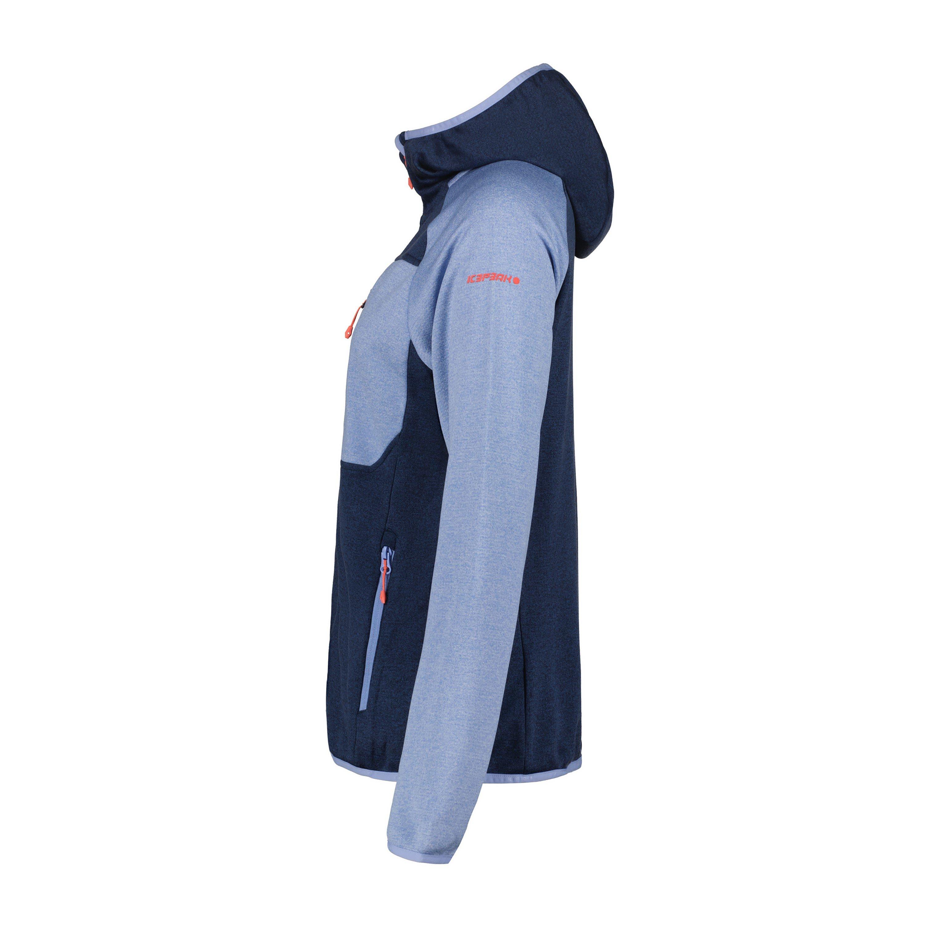 Dark Blue - Icepeak - Banks Hooded Full-Zip Fleece Fabric - 3