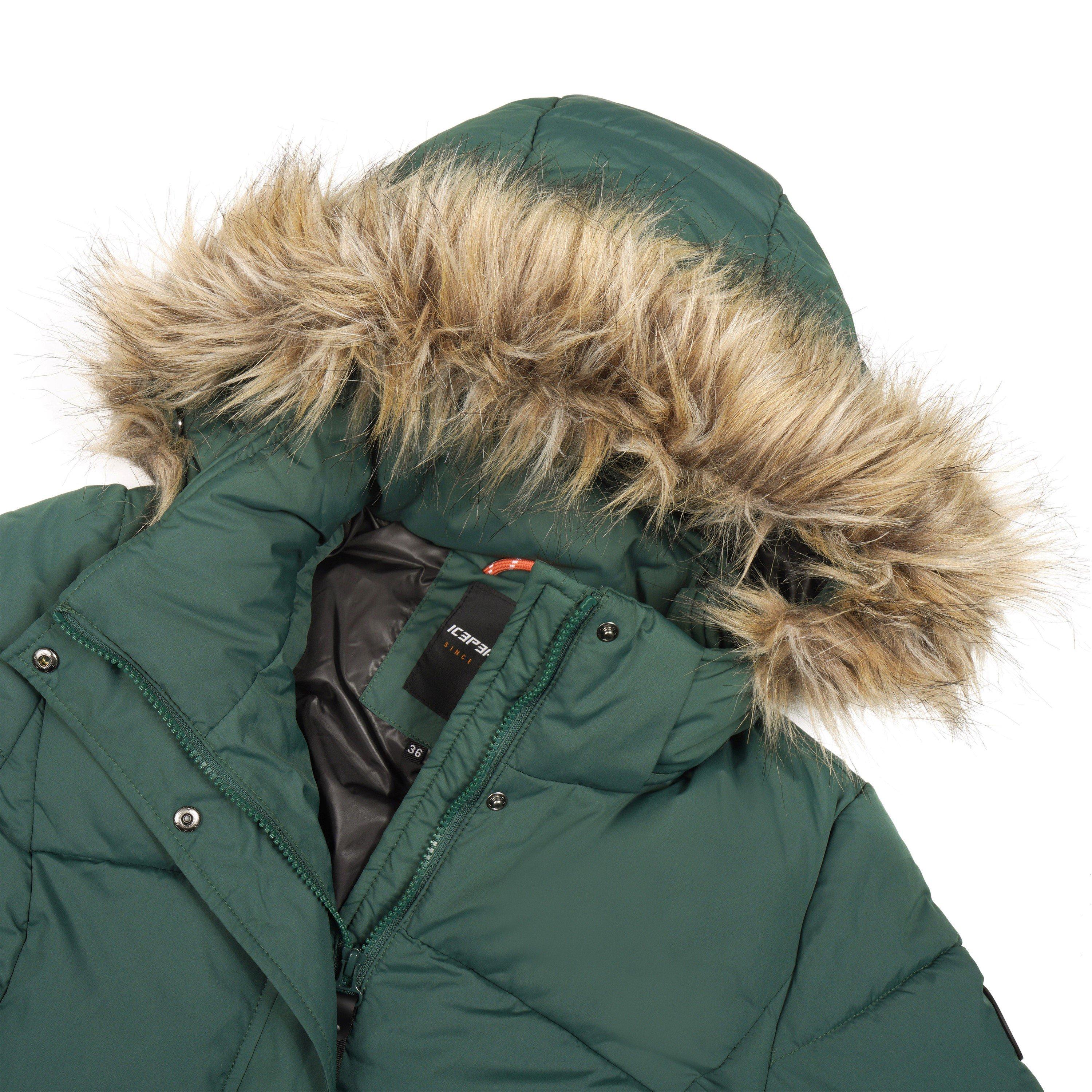 Dark Green - Icepeak - Adaire Insulated Puffer Jacket - 3