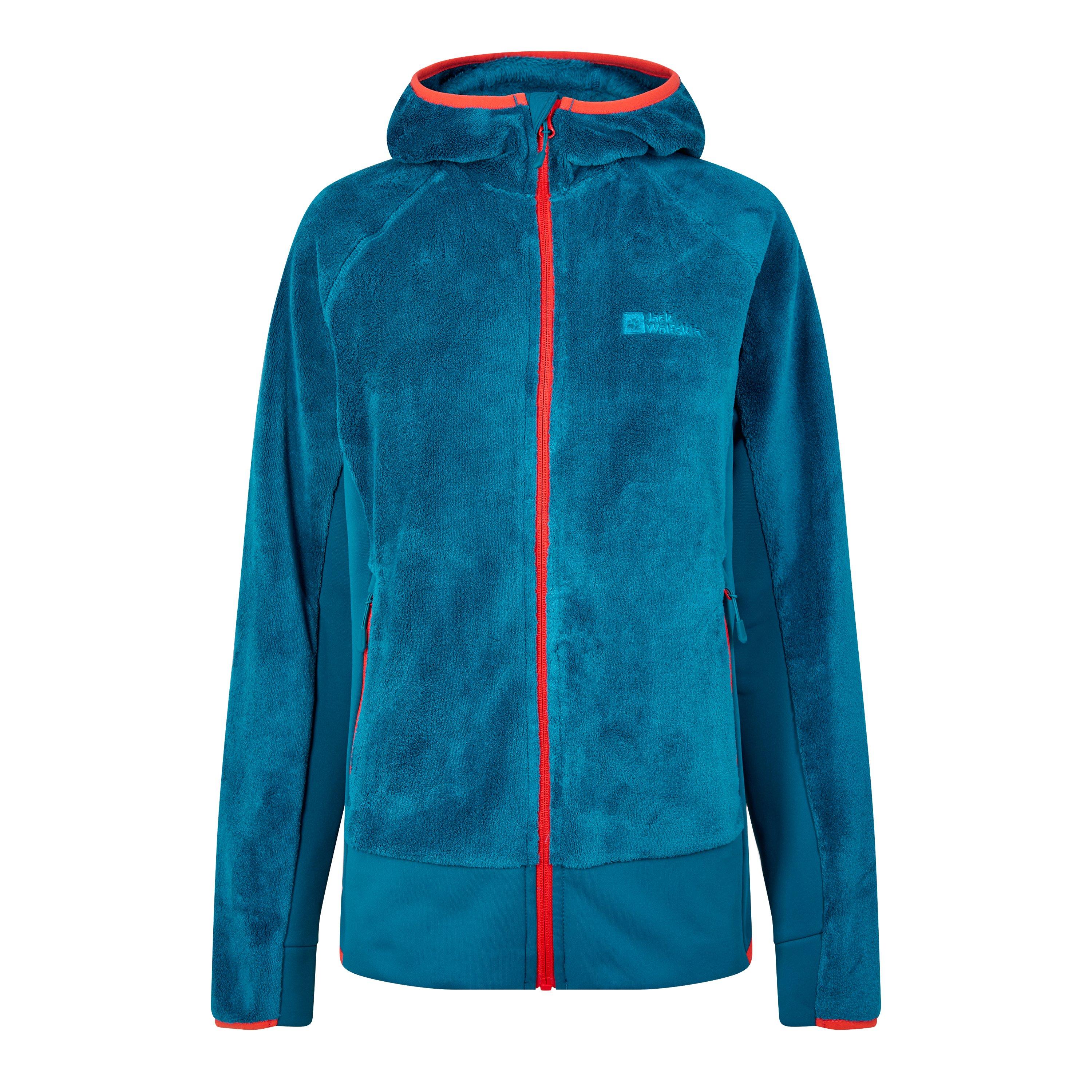 Jack Wolfskin Women's Jw Rotwand Hooded Full-Zip Fleece - Blue - 8 (XS)